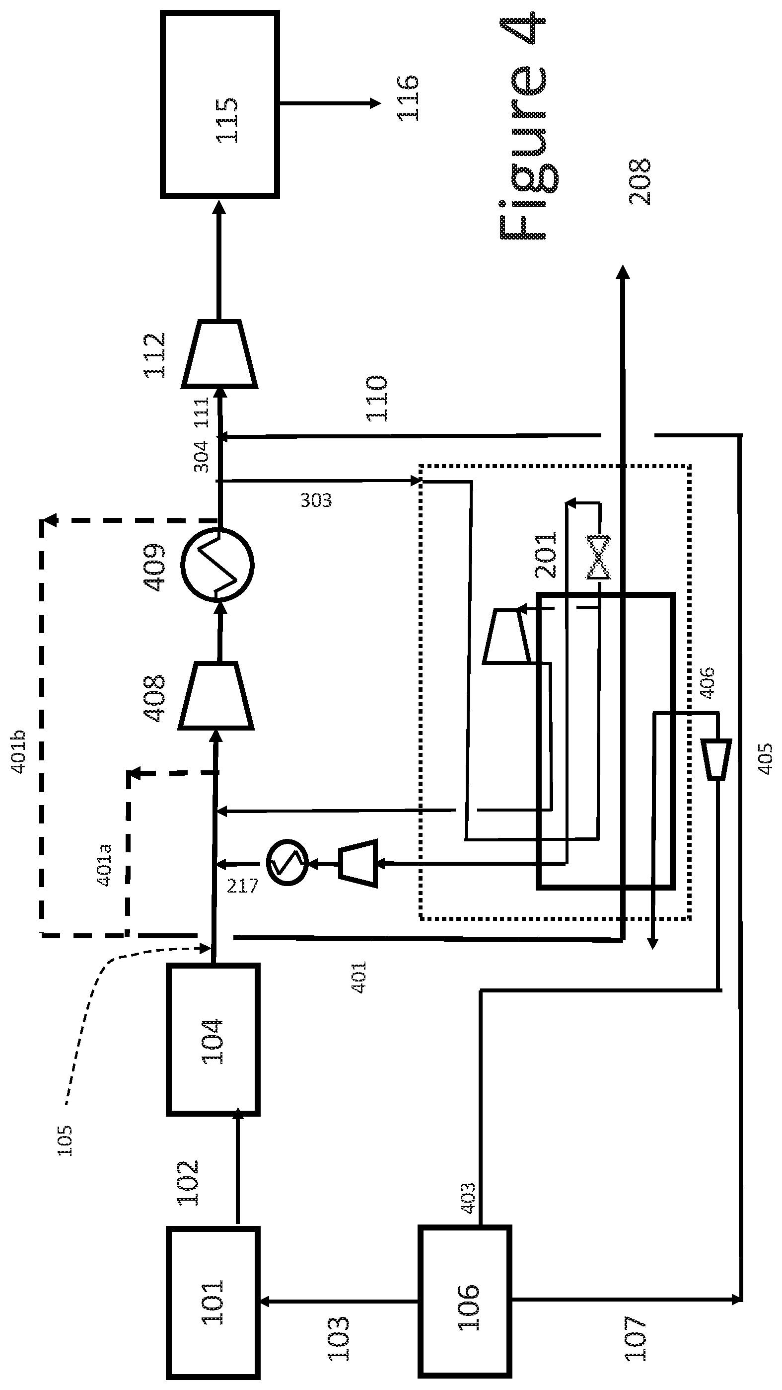 Patent US11815309 Figure 4 – Integration of hydrogen liquefaction with gas processing units