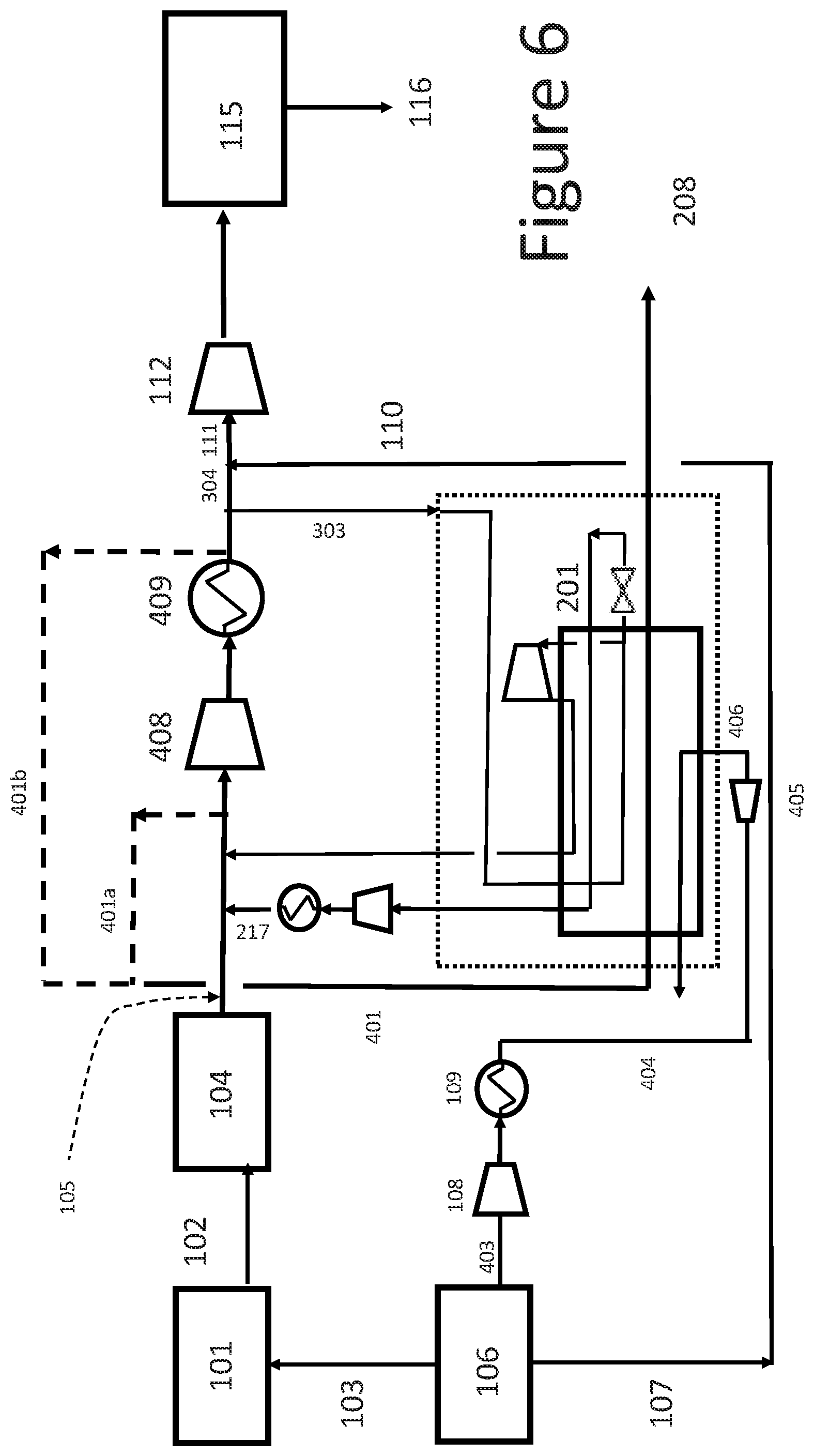 Patent US11815309 Figure 6 – Integration of hydrogen liquefaction with gas processing units