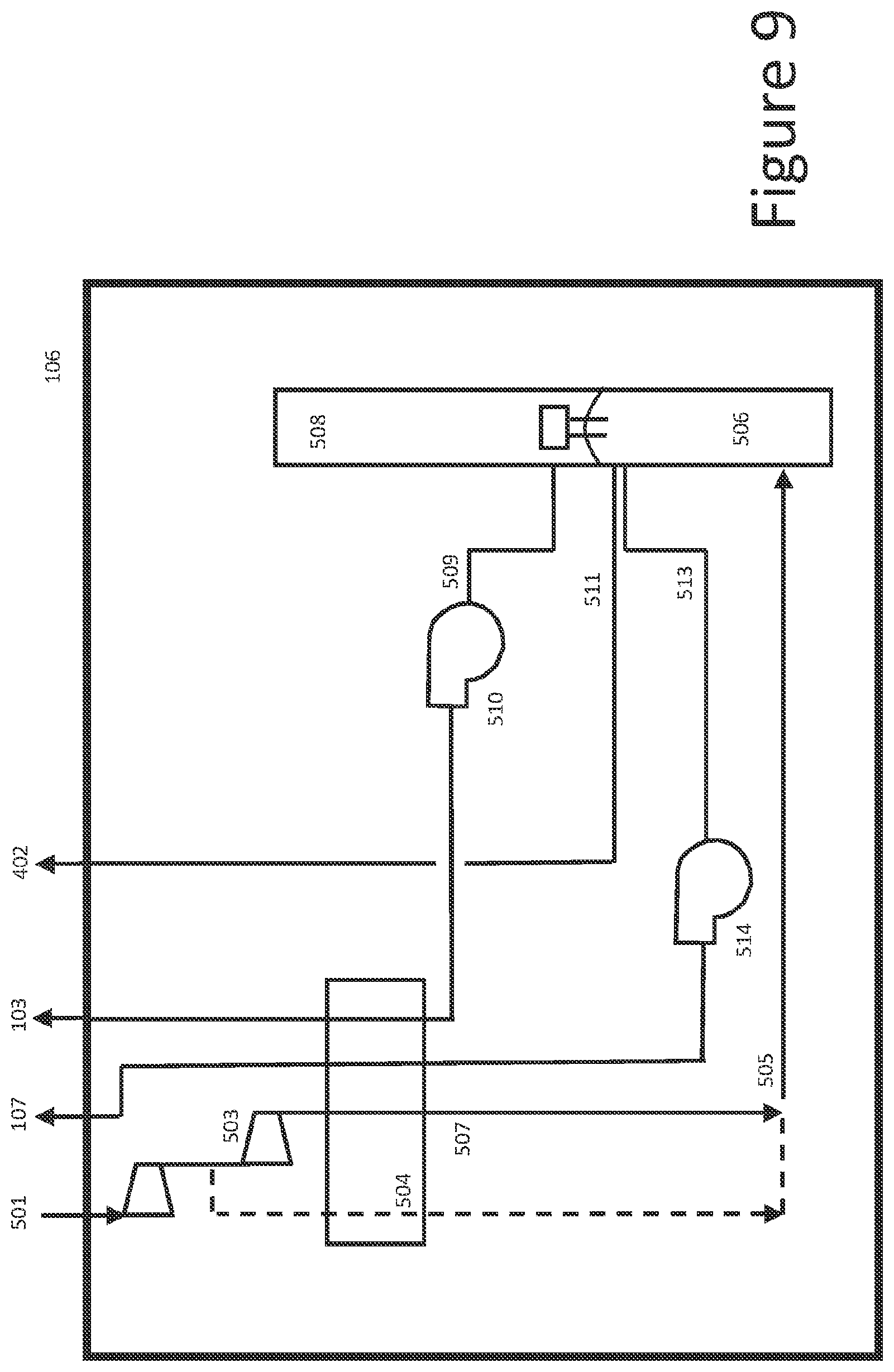 Patent US11815309 Figure 9 – Integration of hydrogen liquefaction with gas processing units
