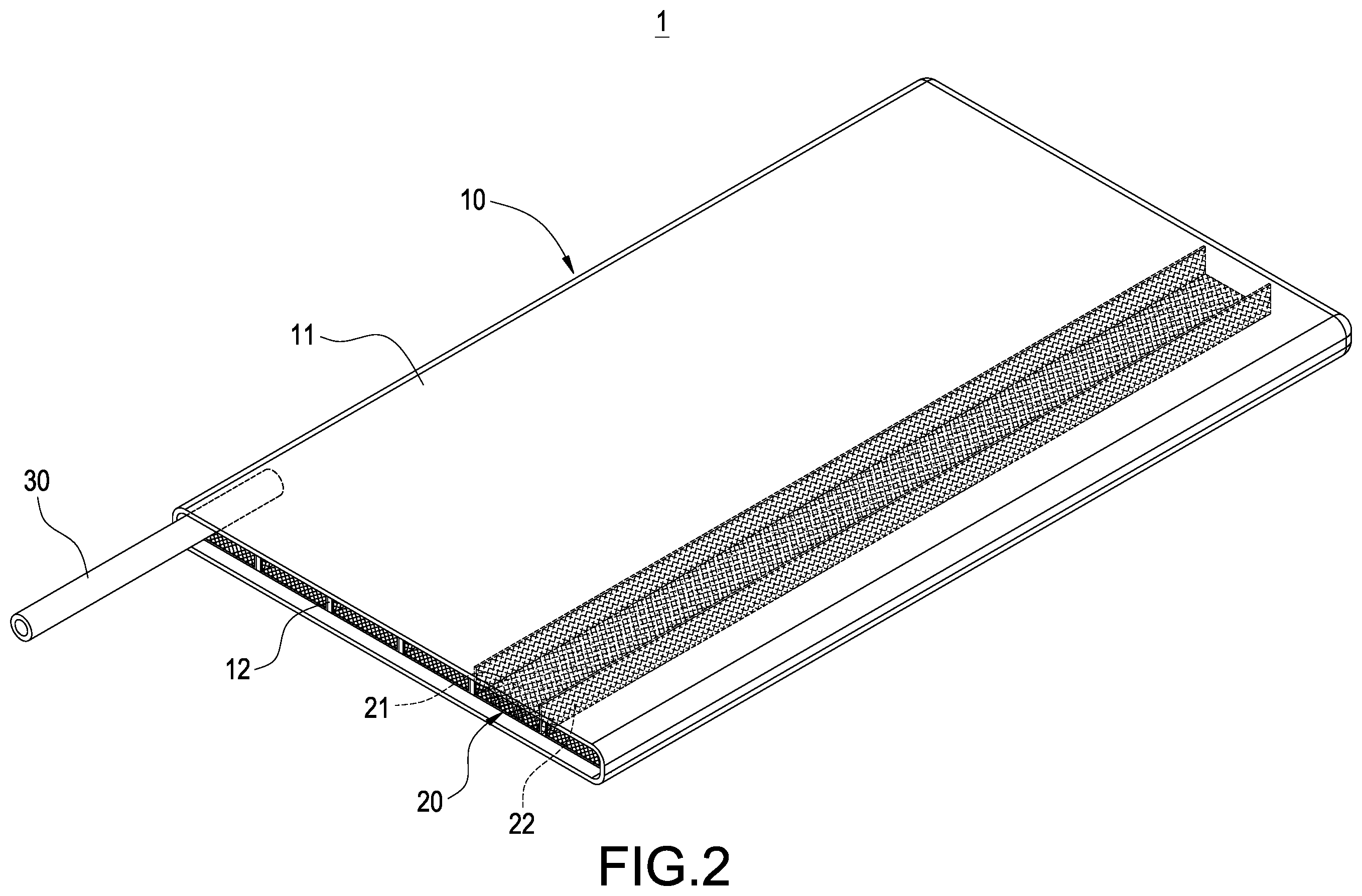 Patent US11815314 Figure 2 – Integrated vapor chamber and manufacturing method thereof