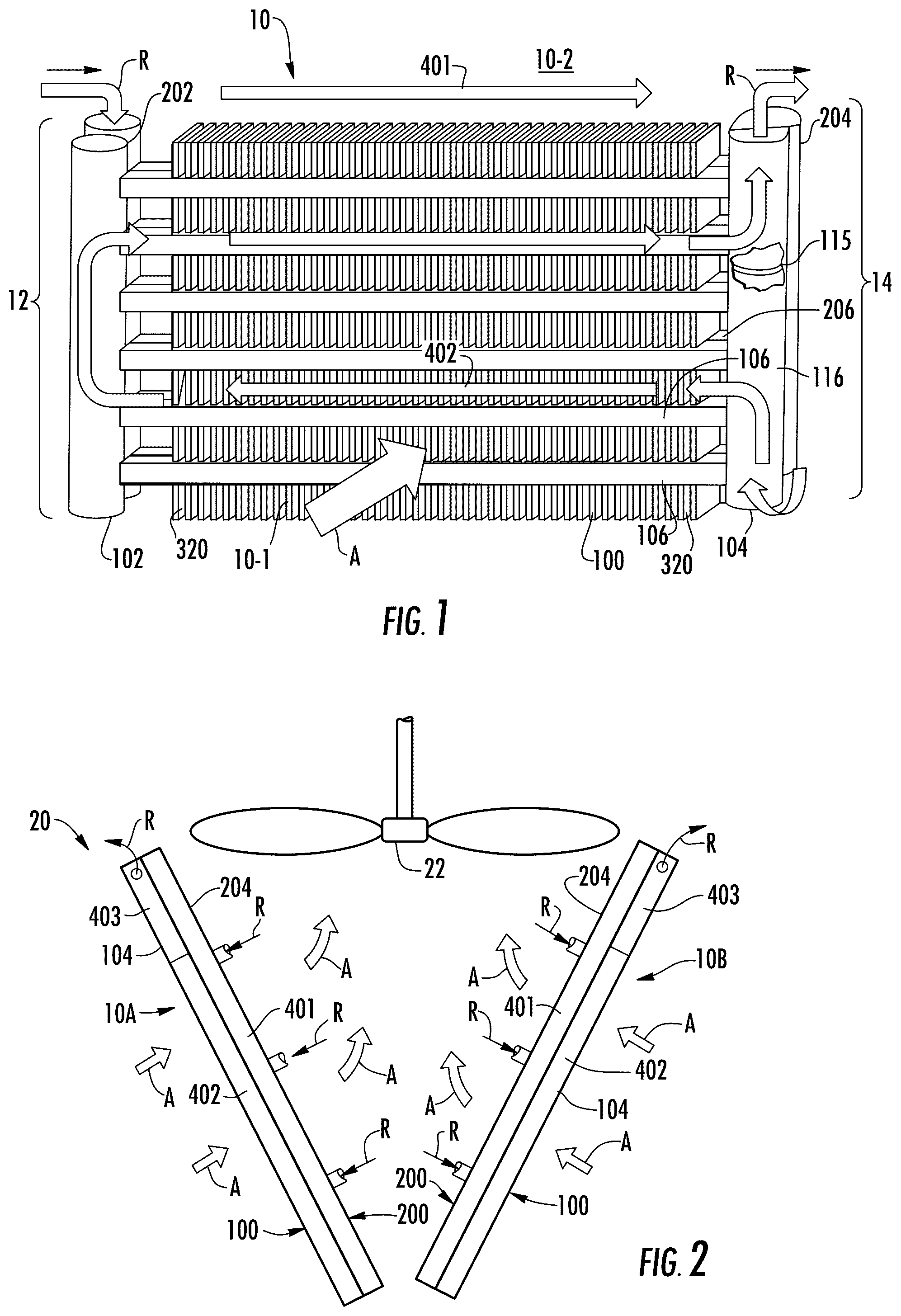Patent US11815318 Figure 1 – Flattened tube finned heat exchanger and fabrication method