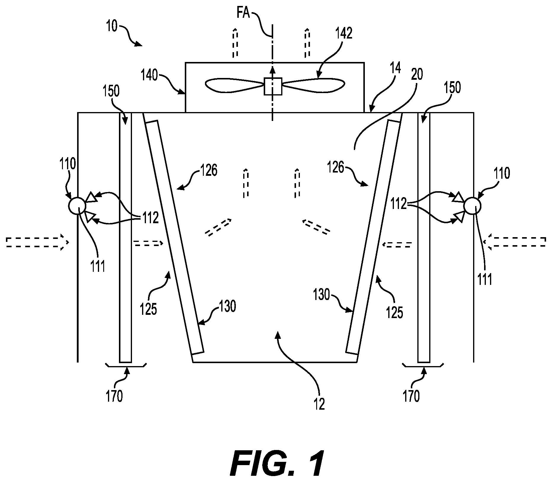 Patent US11815319 — Heat exchanger system having a mesh panel — Figure 1