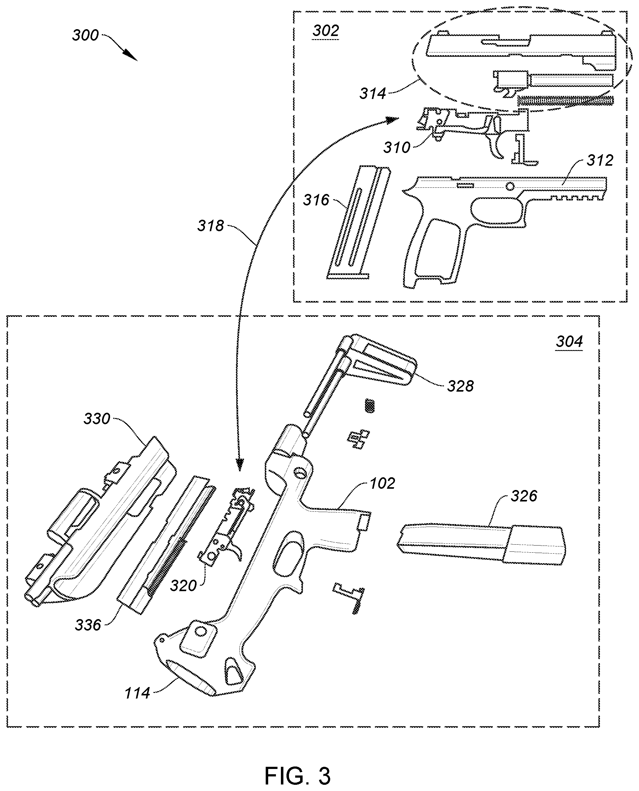 Patent US11815322 Figure 4 – Method and apparatus for providing a module for firearm modification via an existing firing control unit