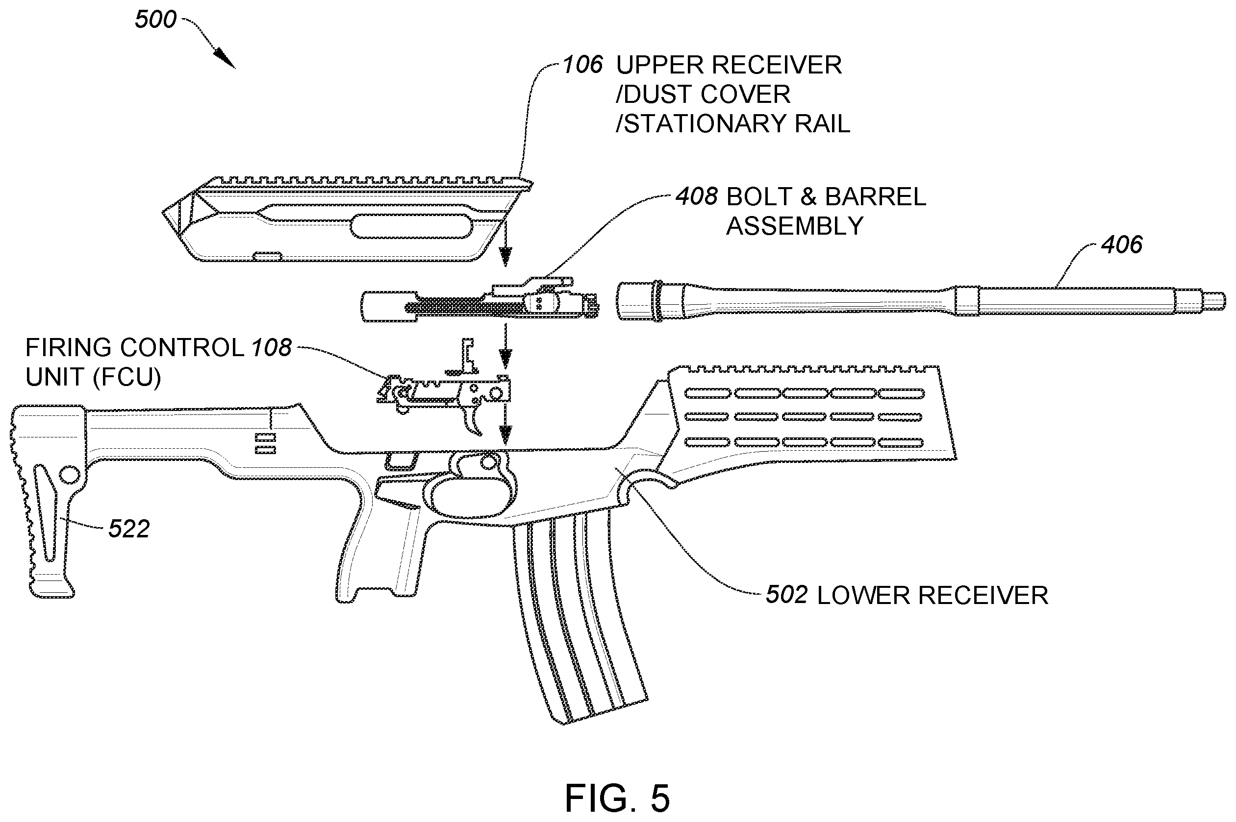 Patent US11815322 Figure 6 – Method and apparatus for providing a module for firearm modification via an existing firing control unit