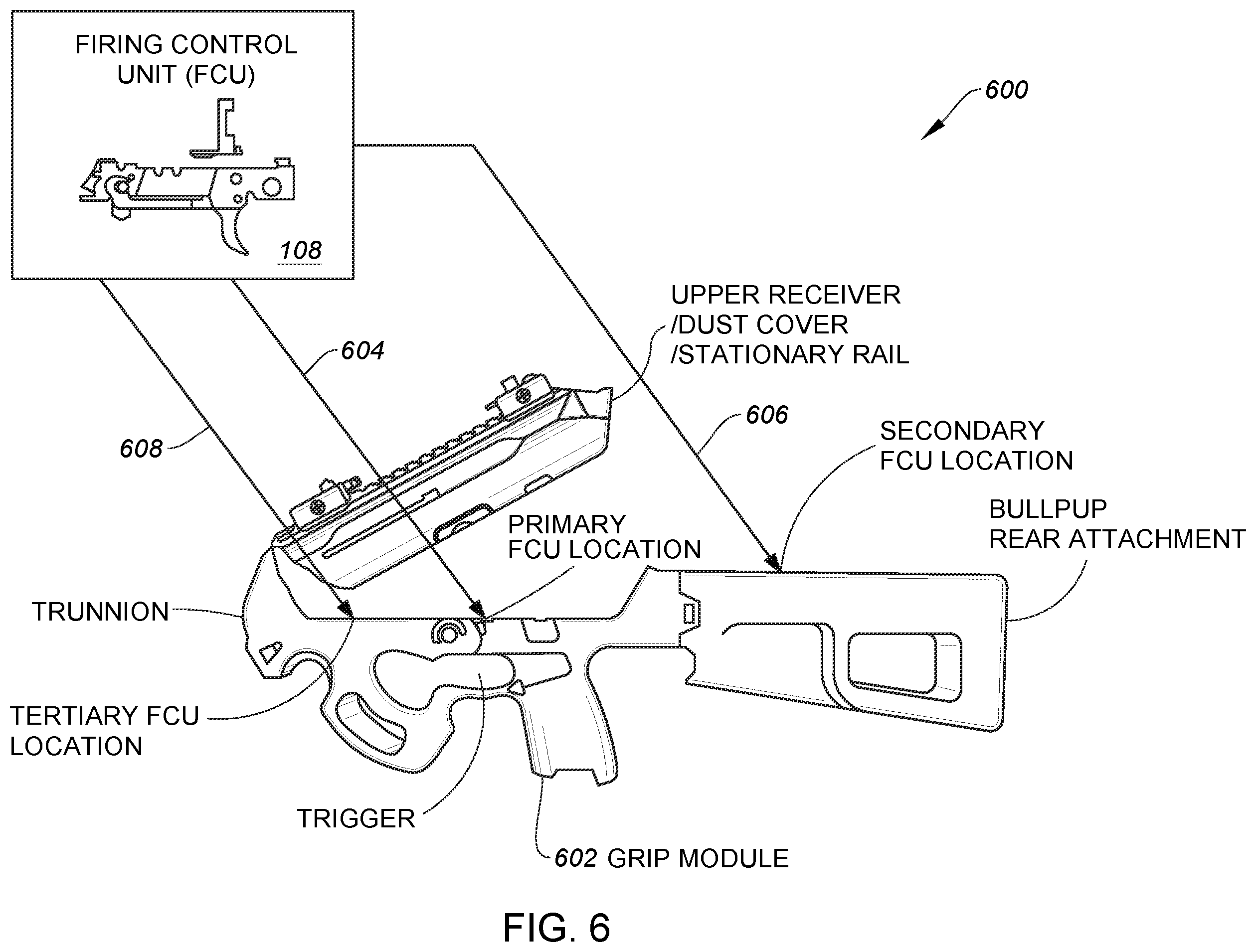 Patent US11815322 Figure 7 – Method and apparatus for providing a module for firearm modification via an existing firing control unit