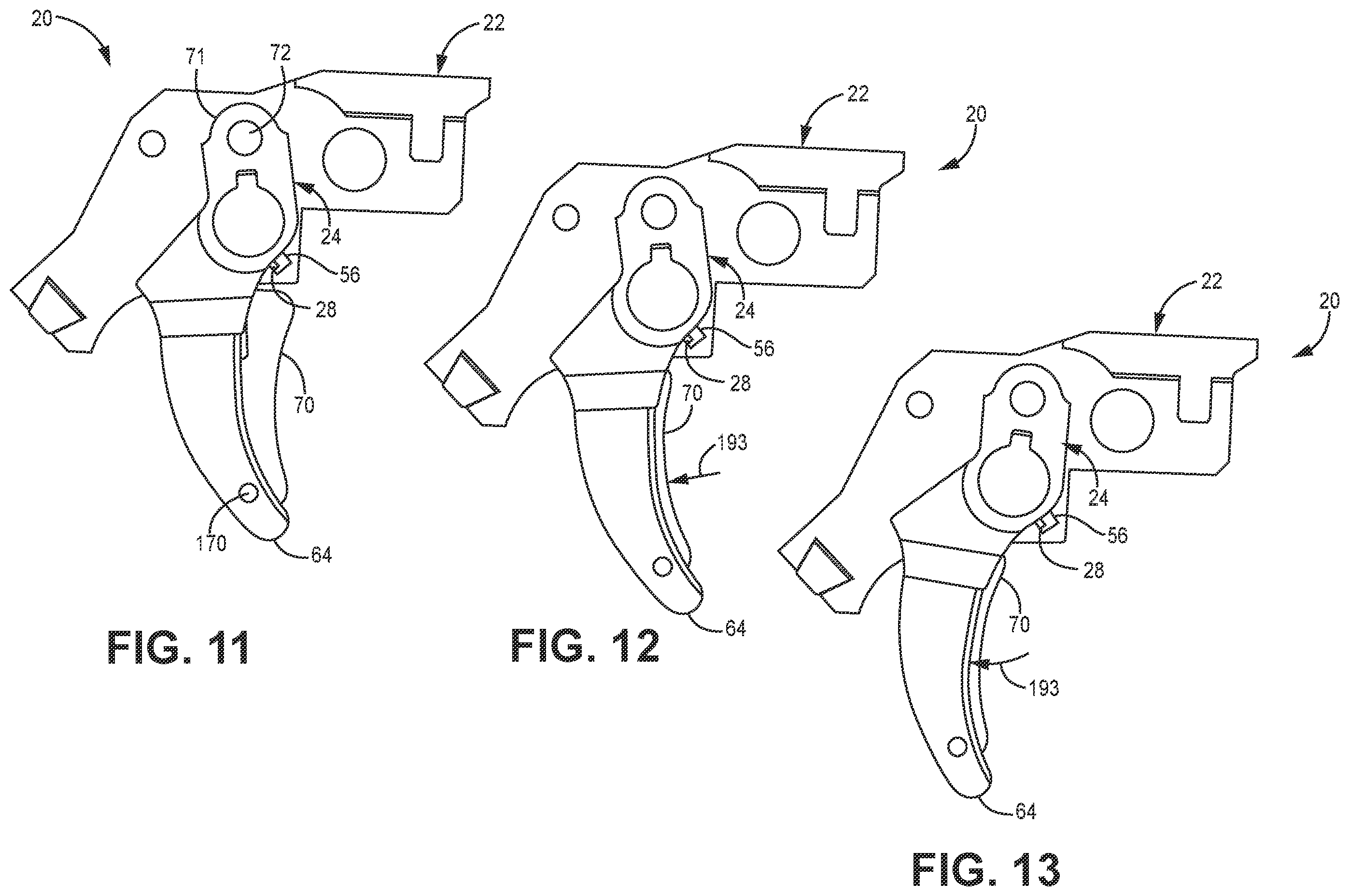 Patent US11815323 Figure 7 – Adjustable force trigger mechanism