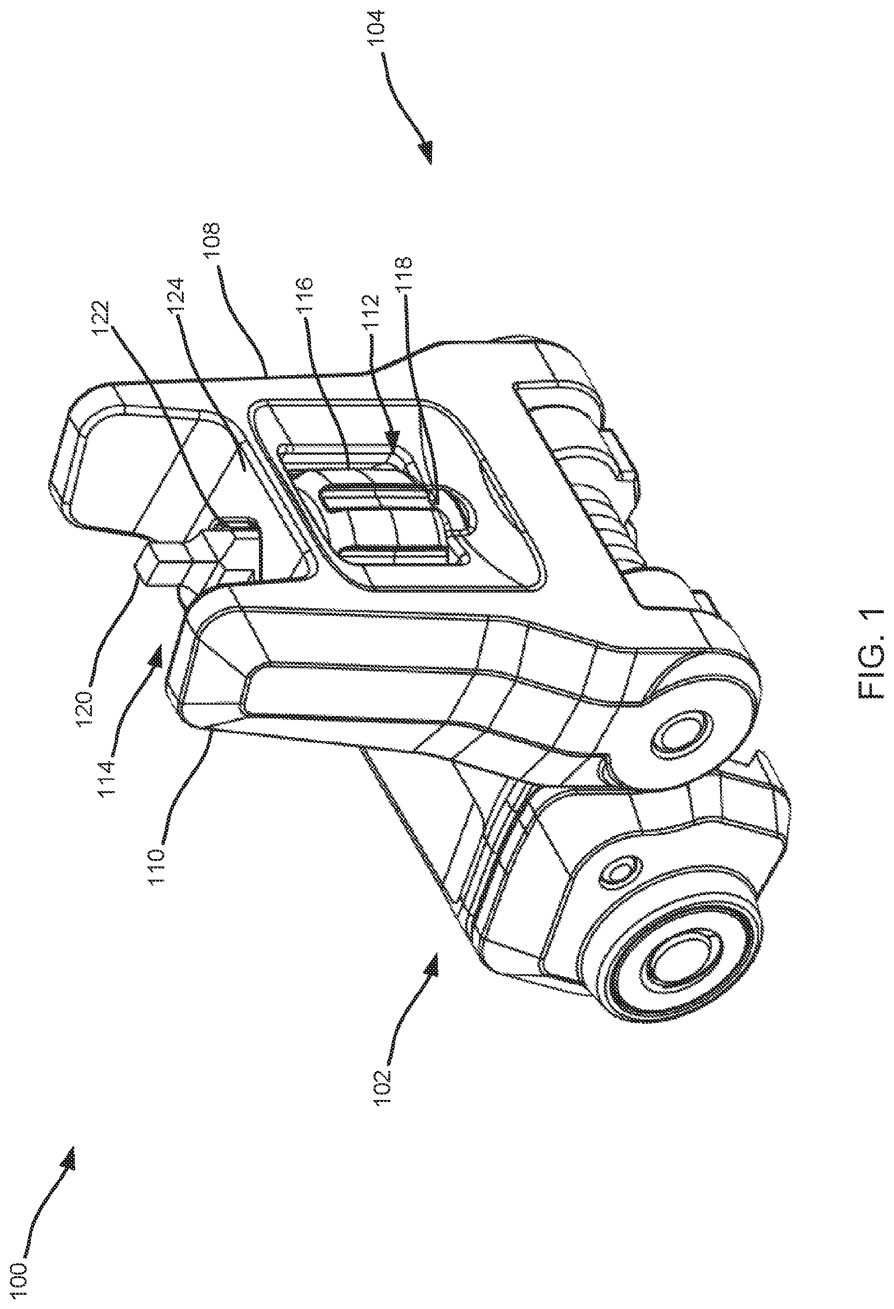 Patent US11815331 Figure 1 – Back-up sights with compact aperture, centering sight post, and miniaturized windage detent mechanism
