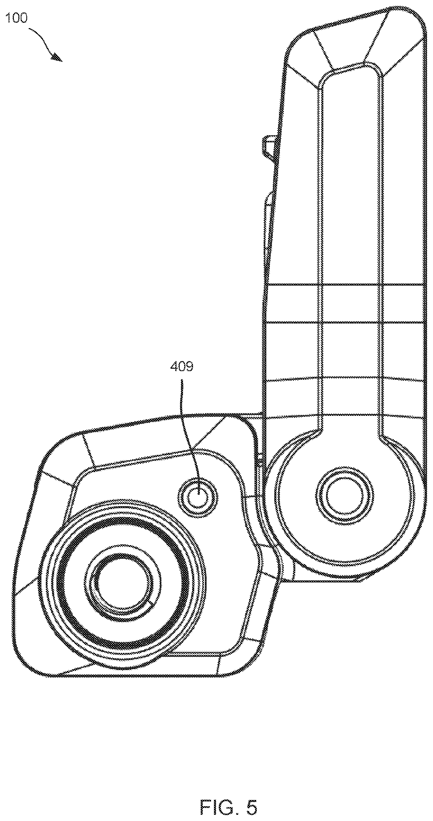 Patent US11815331 Figure 5 – Back-up sights with compact aperture, centering sight post, and miniaturized windage detent mechanism