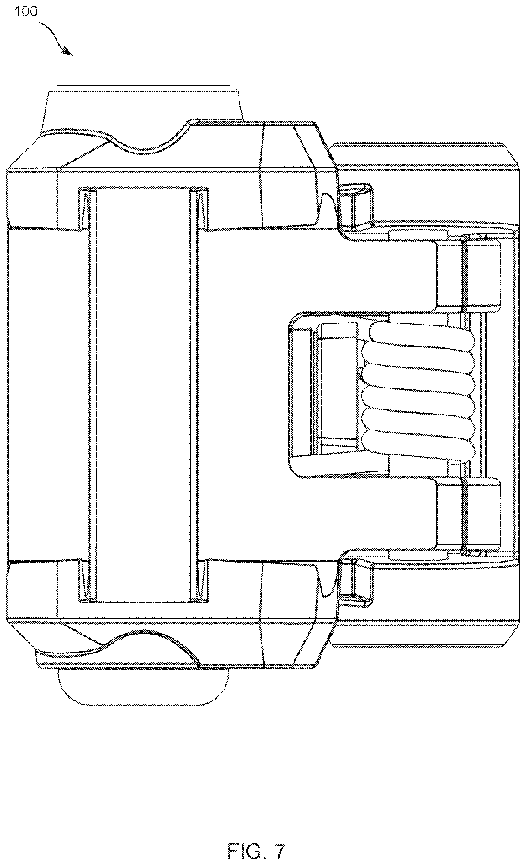 Patent US11815331 Figure 7 – Back-up sights with compact aperture, centering sight post, and miniaturized windage detent mechanism