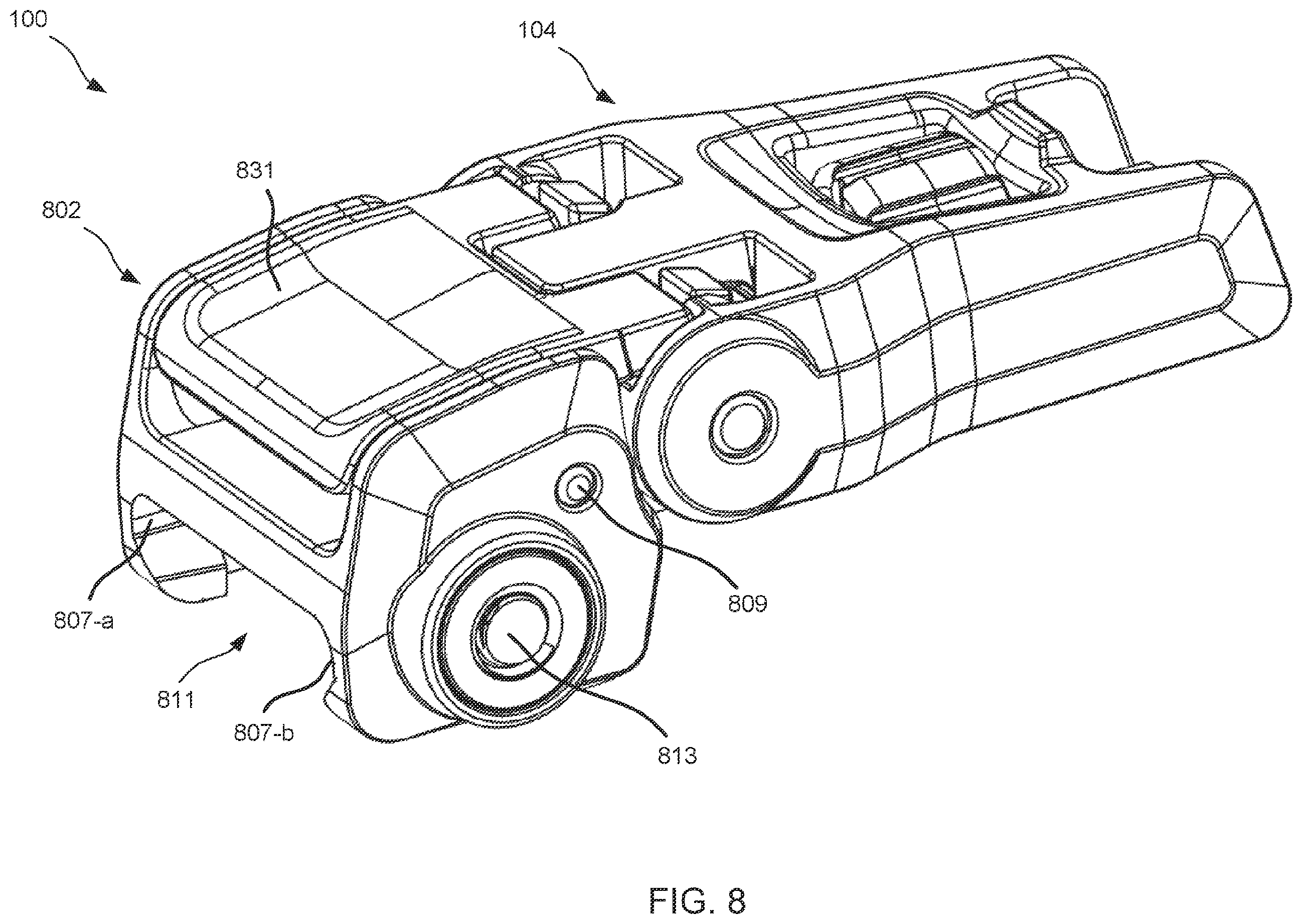 Patent US11815331 Figure 8 – Back-up sights with compact aperture, centering sight post, and miniaturized windage detent mechanism