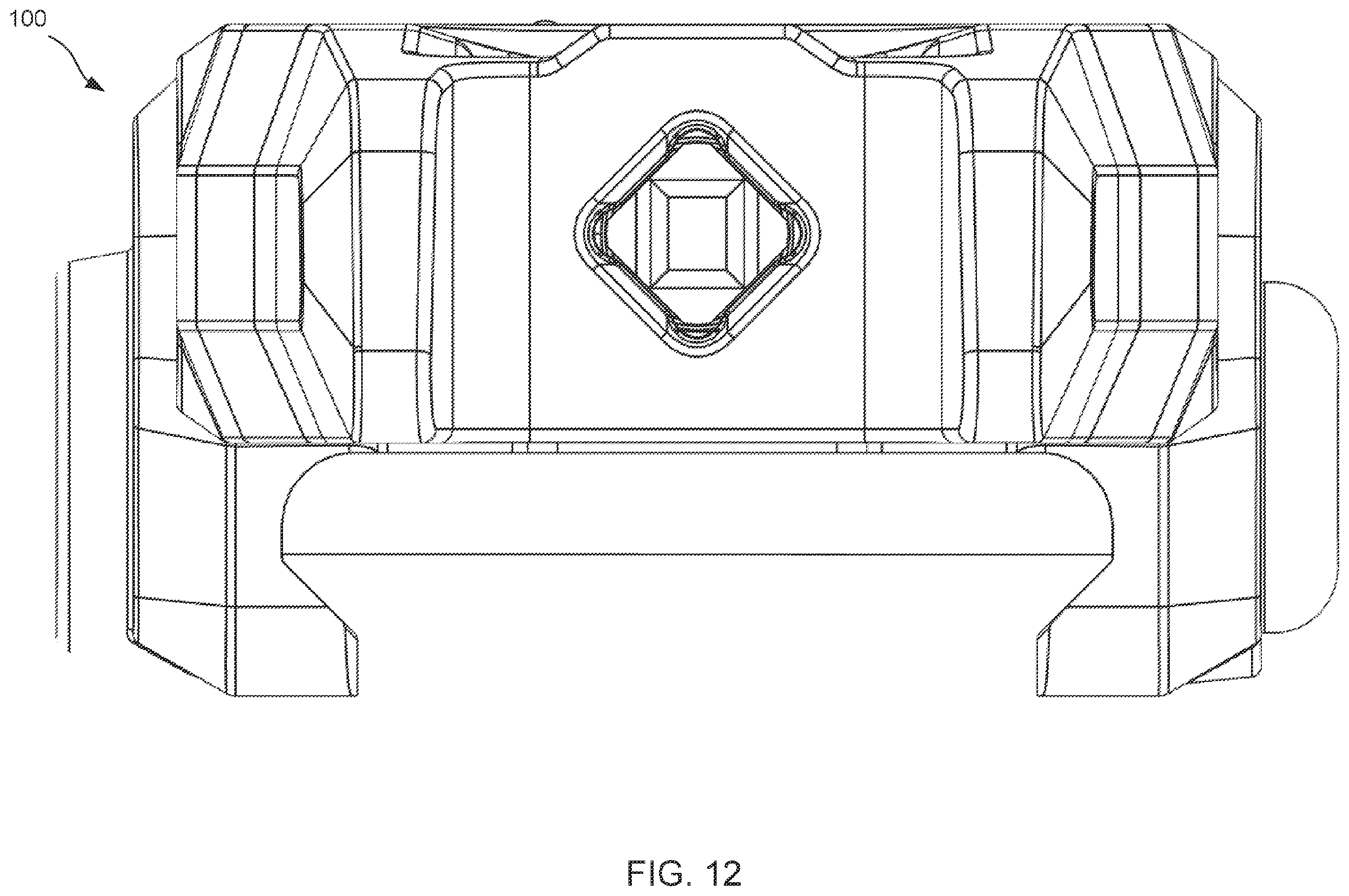 Patent US11815331 Figure 12 – Back-up sights with compact aperture, centering sight post, and miniaturized windage detent mechanism