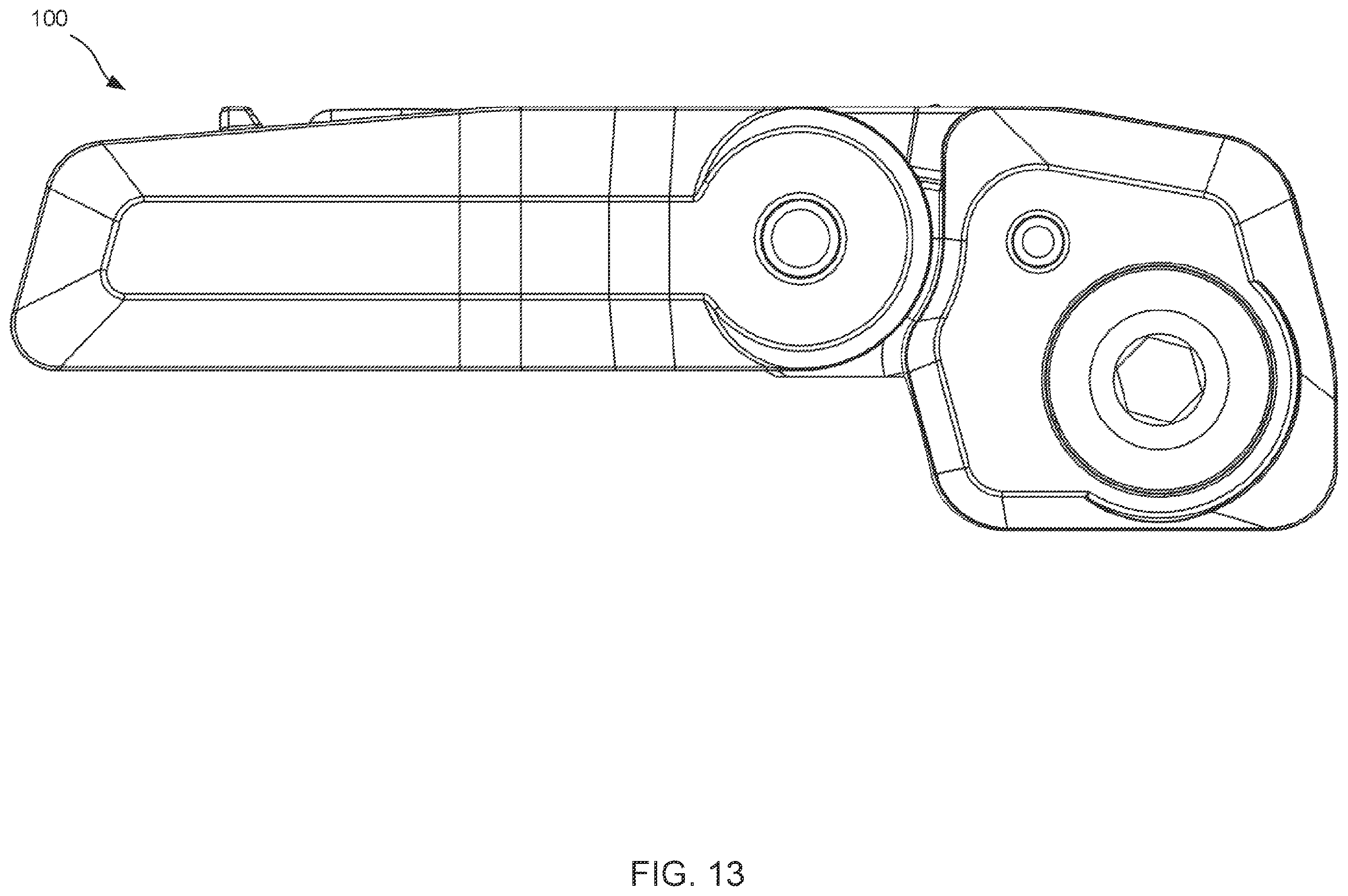 Patent US11815331 Figure 13 – Back-up sights with compact aperture, centering sight post, and miniaturized windage detent mechanism