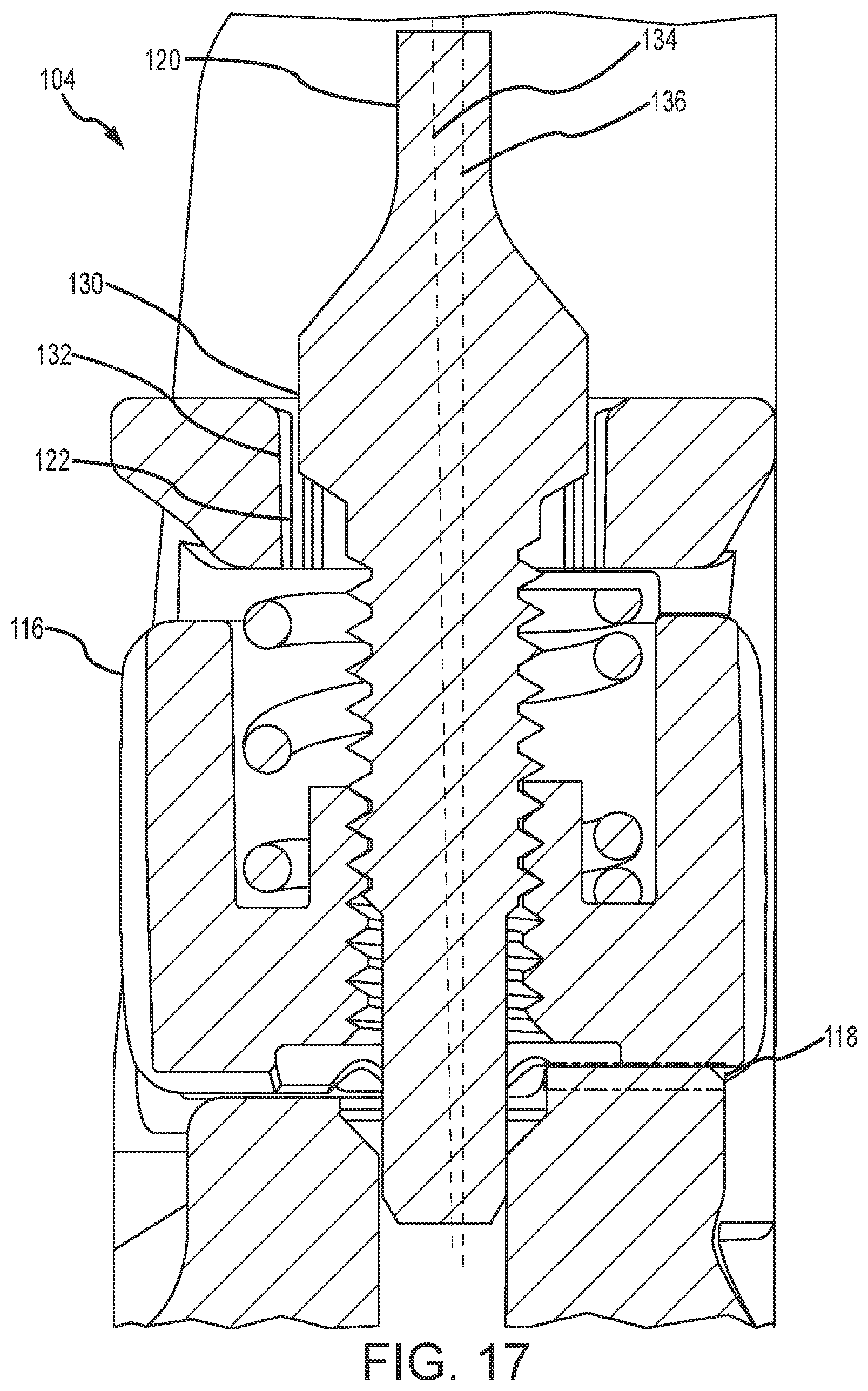 Patent US11815331 Figure 17 – Back-up sights with compact aperture, centering sight post, and miniaturized windage detent mechanism