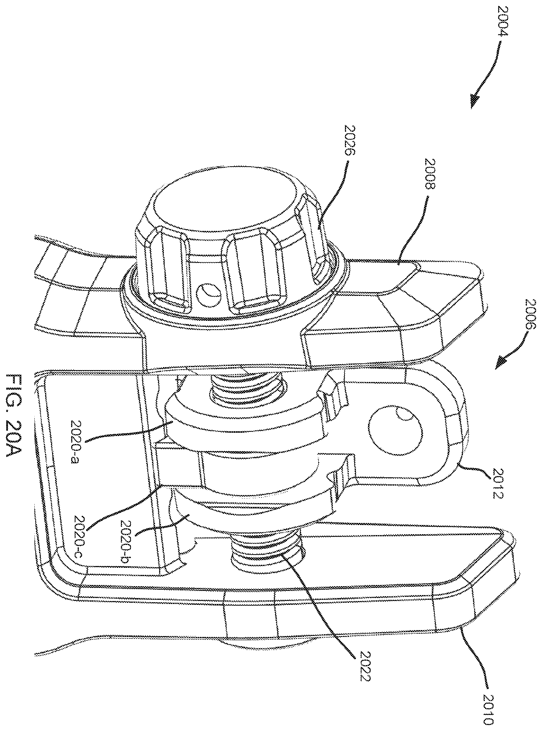 Patent US11815331 Figure 20 – Back-up sights with compact aperture, centering sight post, and miniaturized windage detent mechanism