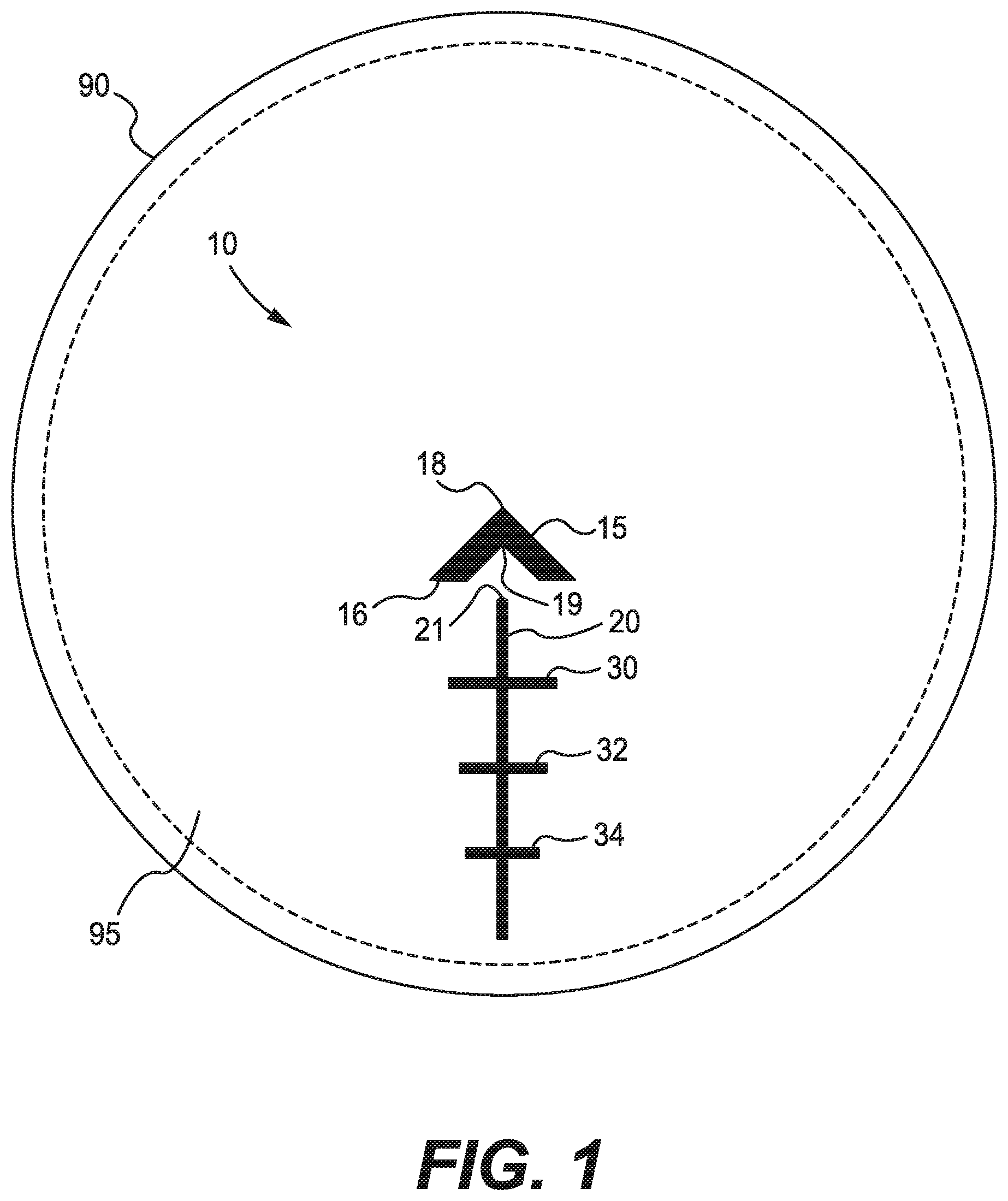 Patent US11815334 Figure 1 – Firearm optical sight reticle