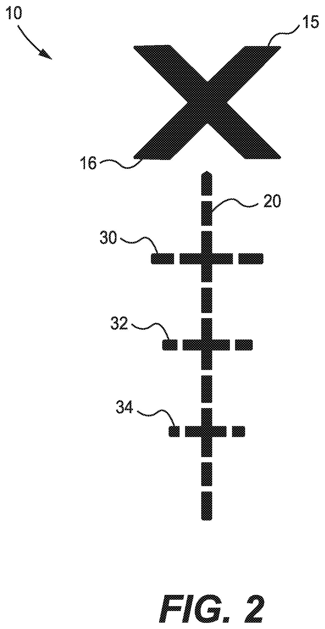 Patent US11815334 Figure 2 – Firearm optical sight reticle