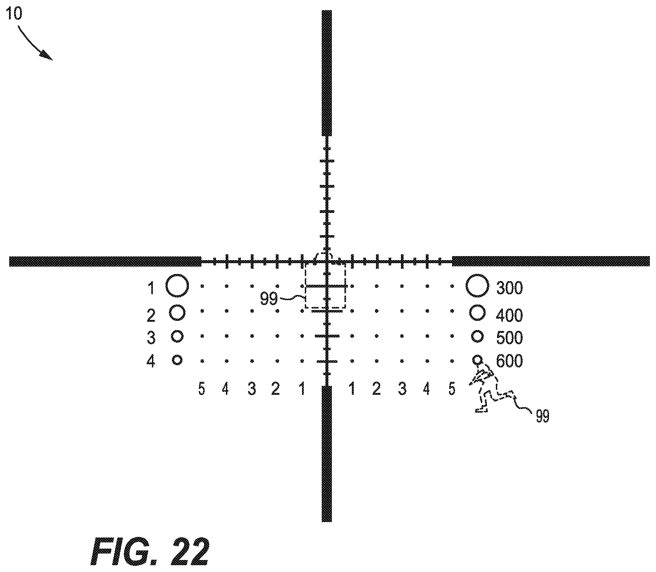 Patent US11815334 Figure 19 – Firearm optical sight reticle