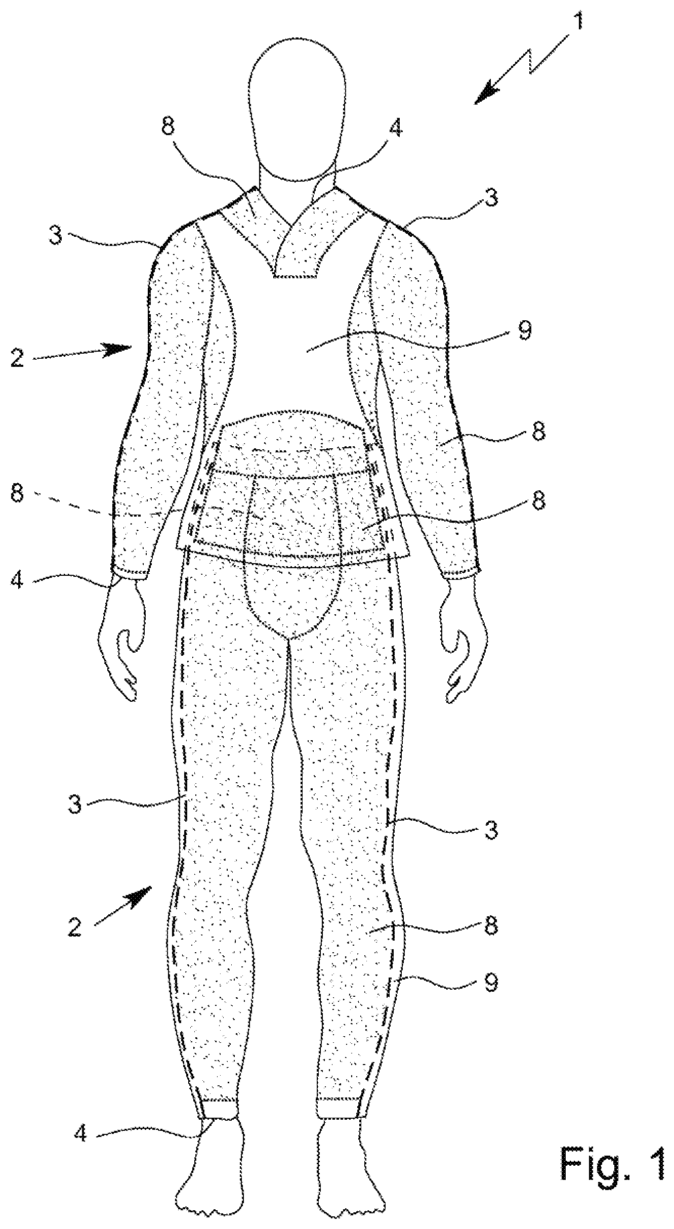Patent US11815336 Figure 1 – Protective clothing unit and use thereof