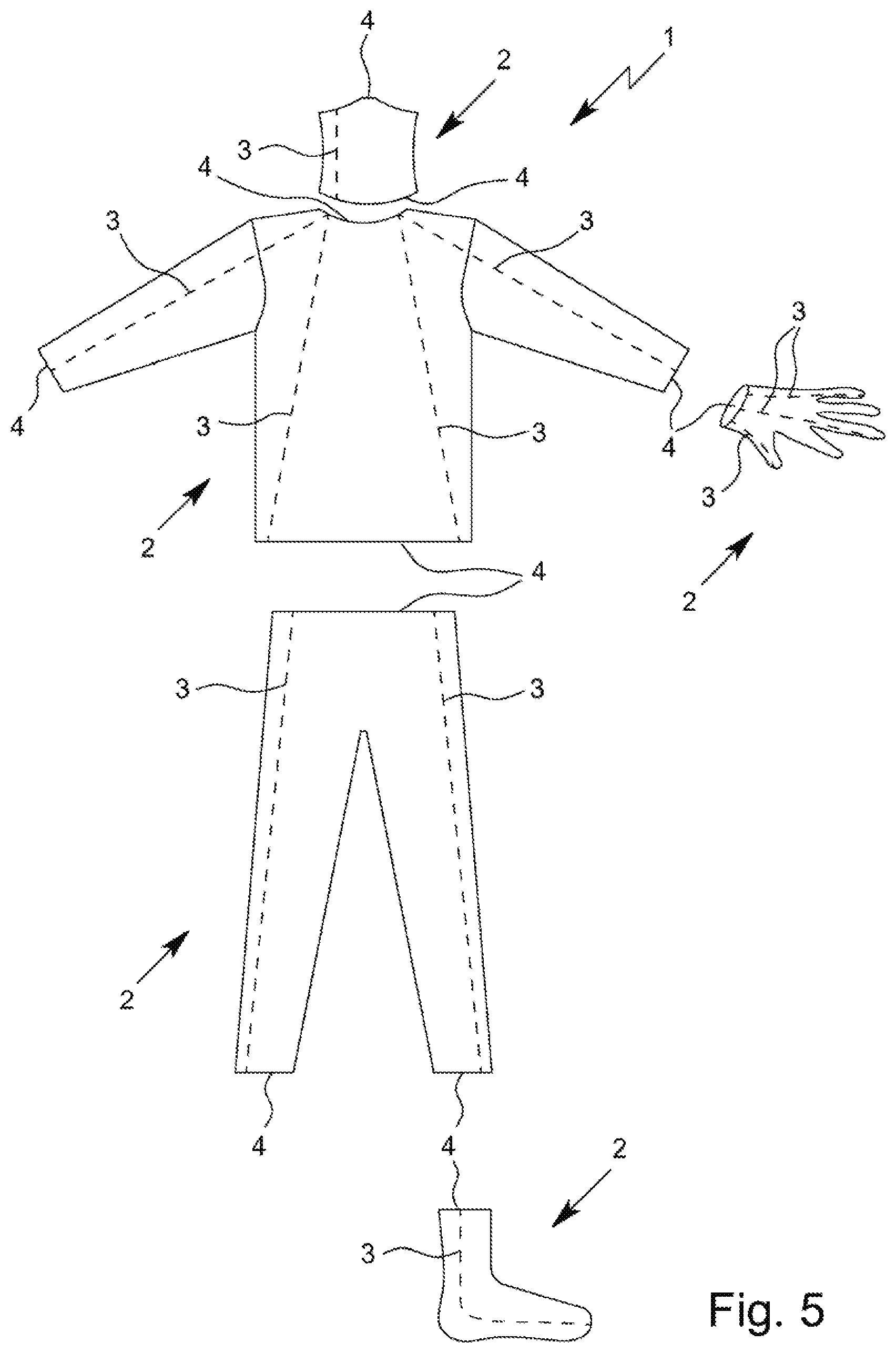 Patent US11815336 Figure 5 – Protective clothing unit and use thereof