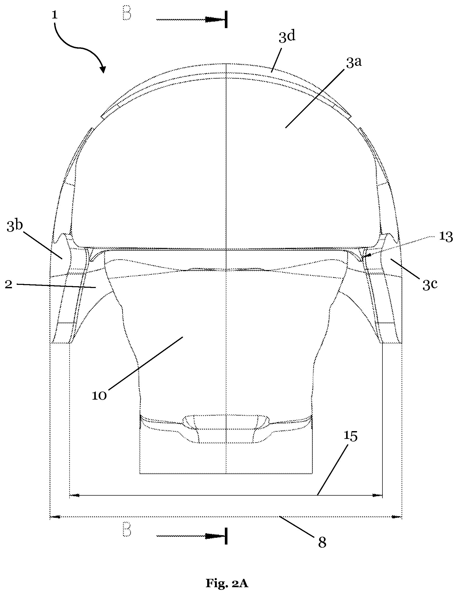 Patent US11815337 Figure 3 – Ballistic protective helmet