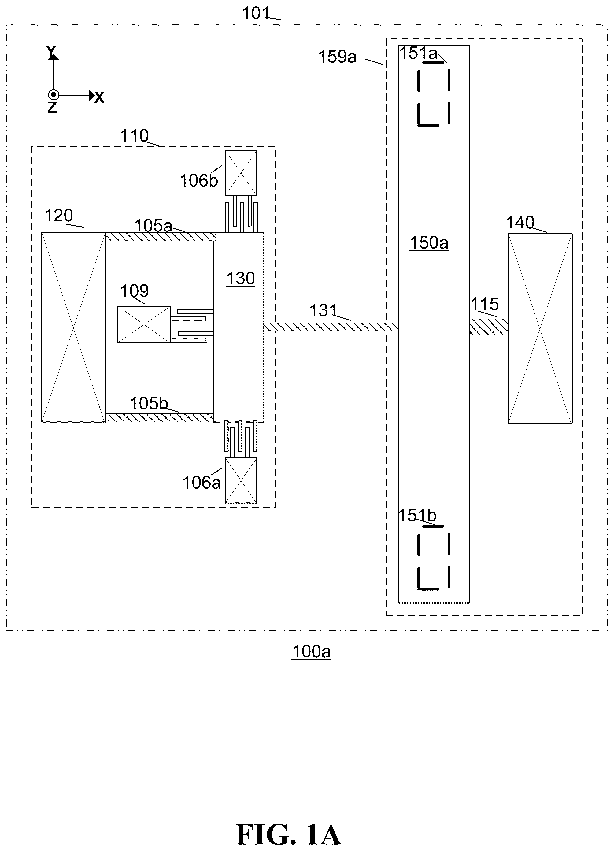 Patent US11815354 Figure 1 – Drive and sense balanced, semi-coupled 3-axis gyroscope