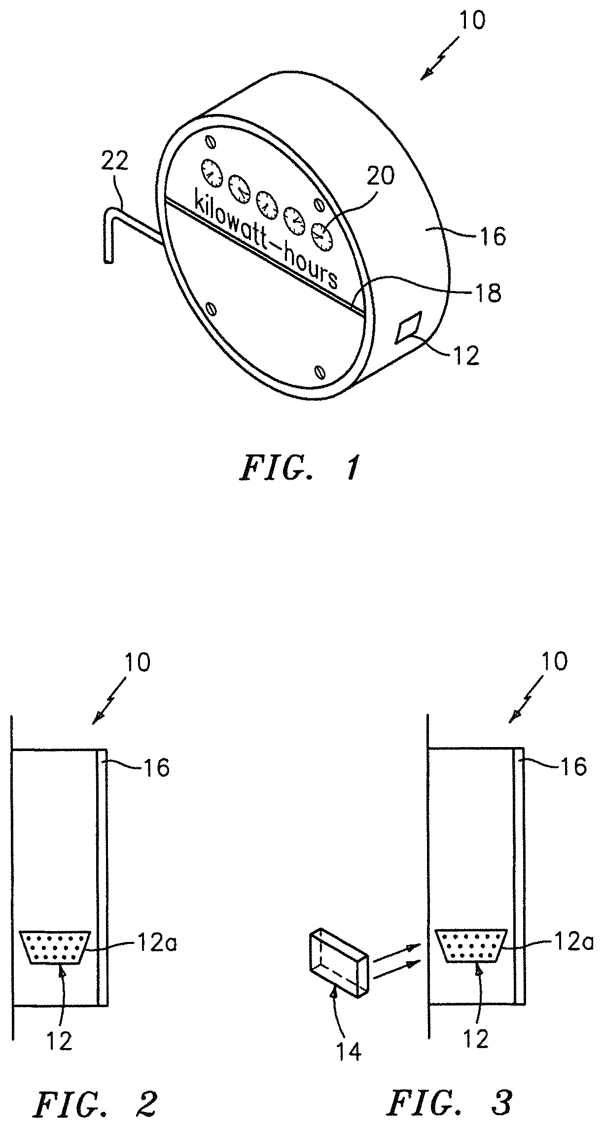 Patent US11815365 Figure 1 – Meter having a communication interface for receiving and interfacing with a communication device