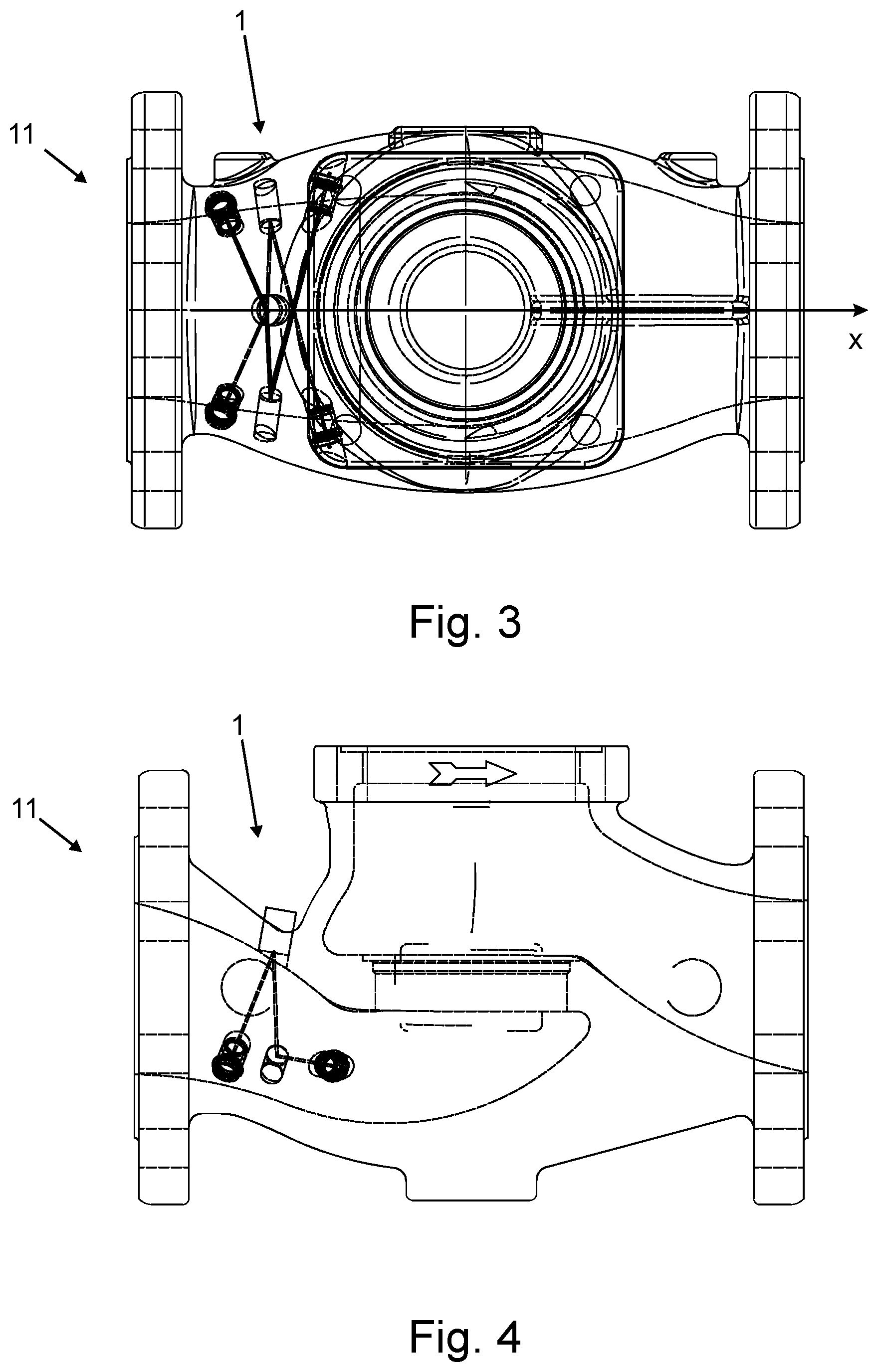 Patent US11815381 Figure 2 – Ultrasonic flowmeter, use of an ultrasonic flowmeter in a shut-off device and shut-off device