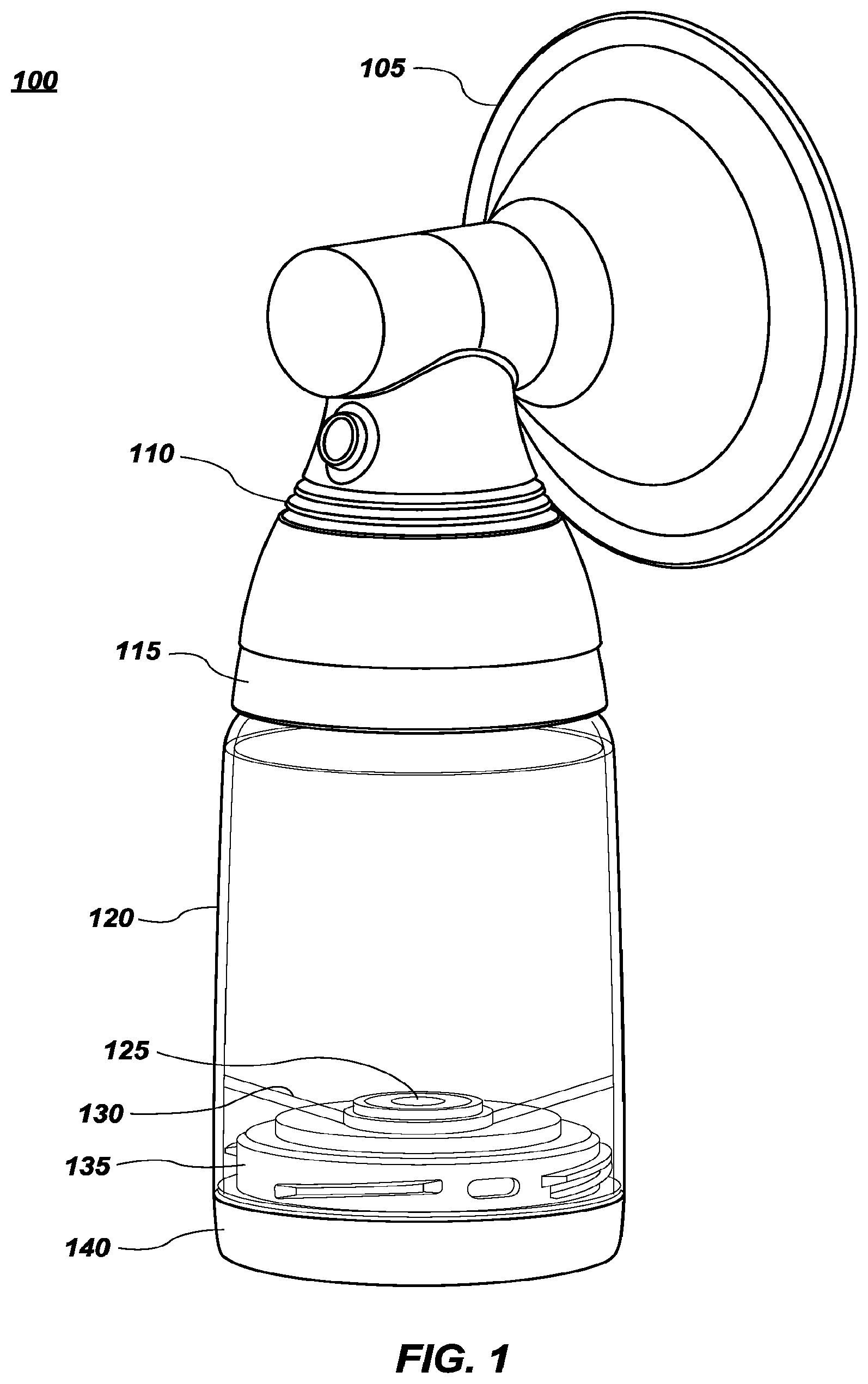 Patent US11815383 Figure 1 – Pressure based volume sensor for liquid receptacle
