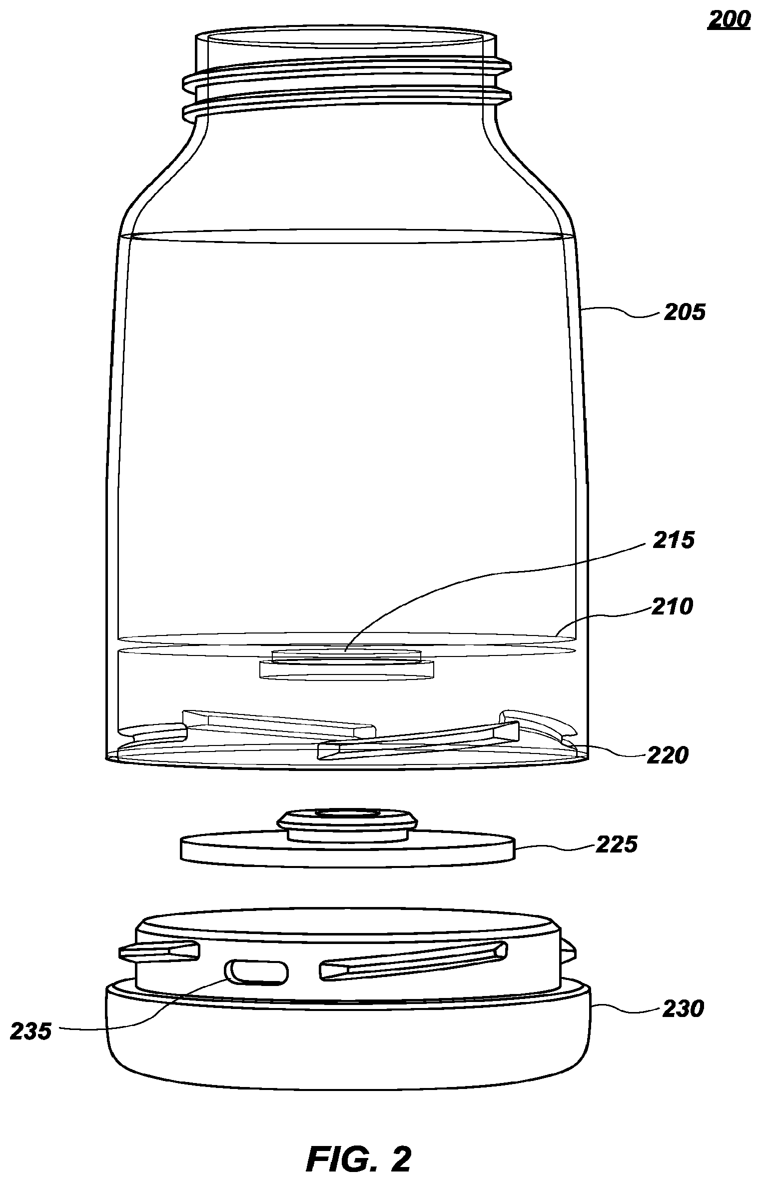 Patent US11815383 Figure 2 – Pressure based volume sensor for liquid receptacle