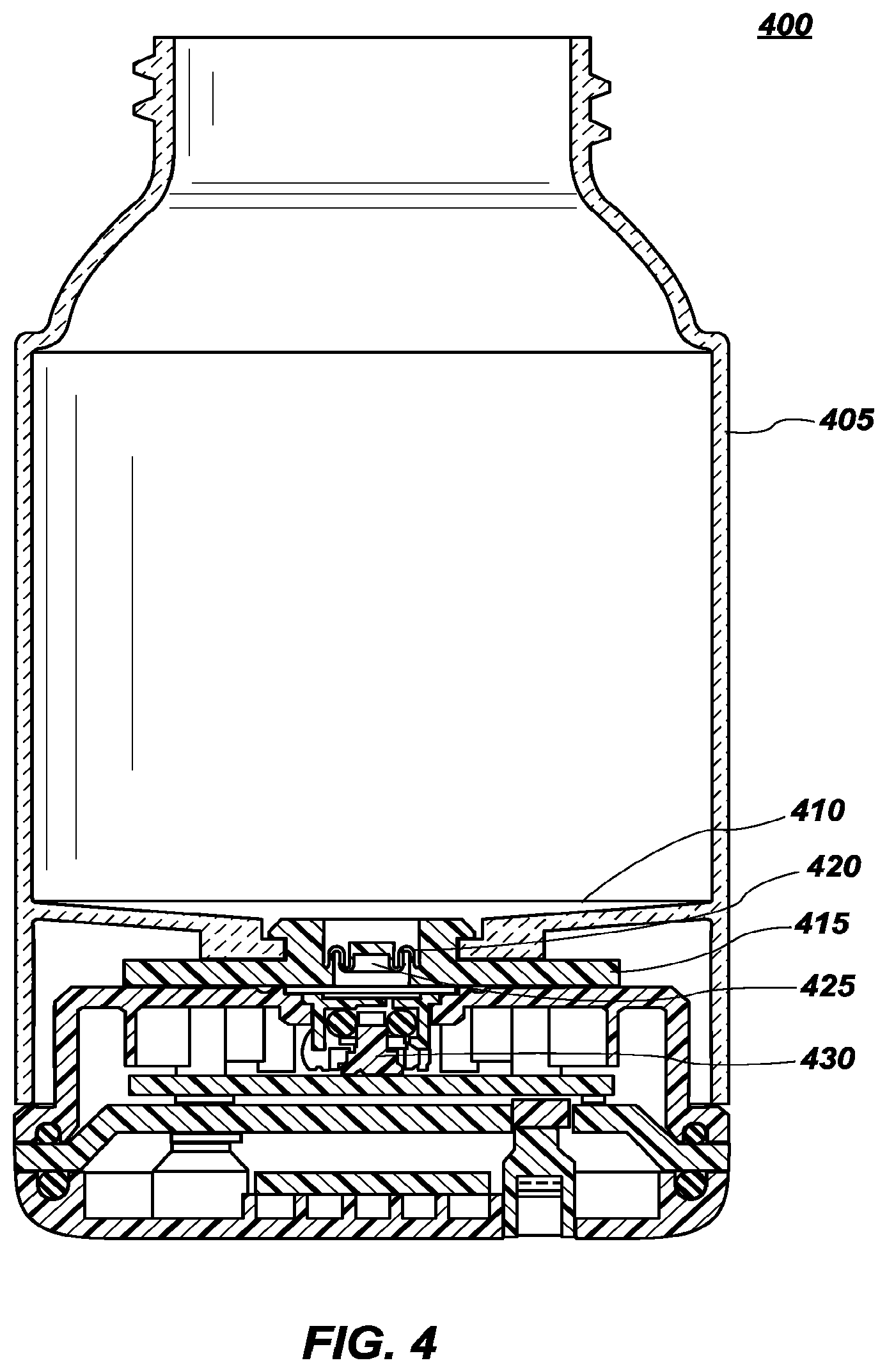 Patent US11815383 Figure 4 – Pressure based volume sensor for liquid receptacle