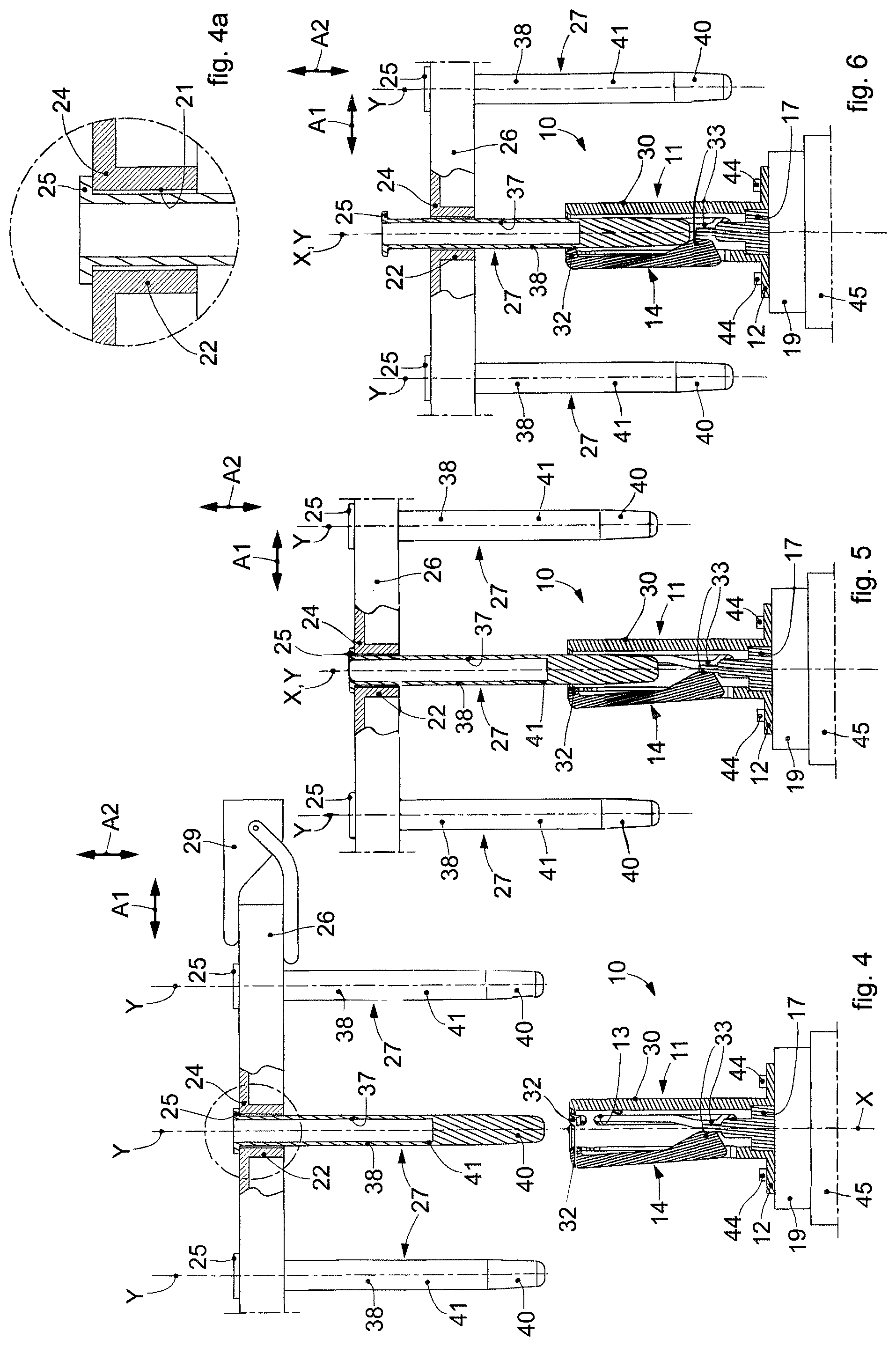Patent US11815389 Figure 2 – Weighing device with levers for securing a container of weighed substance