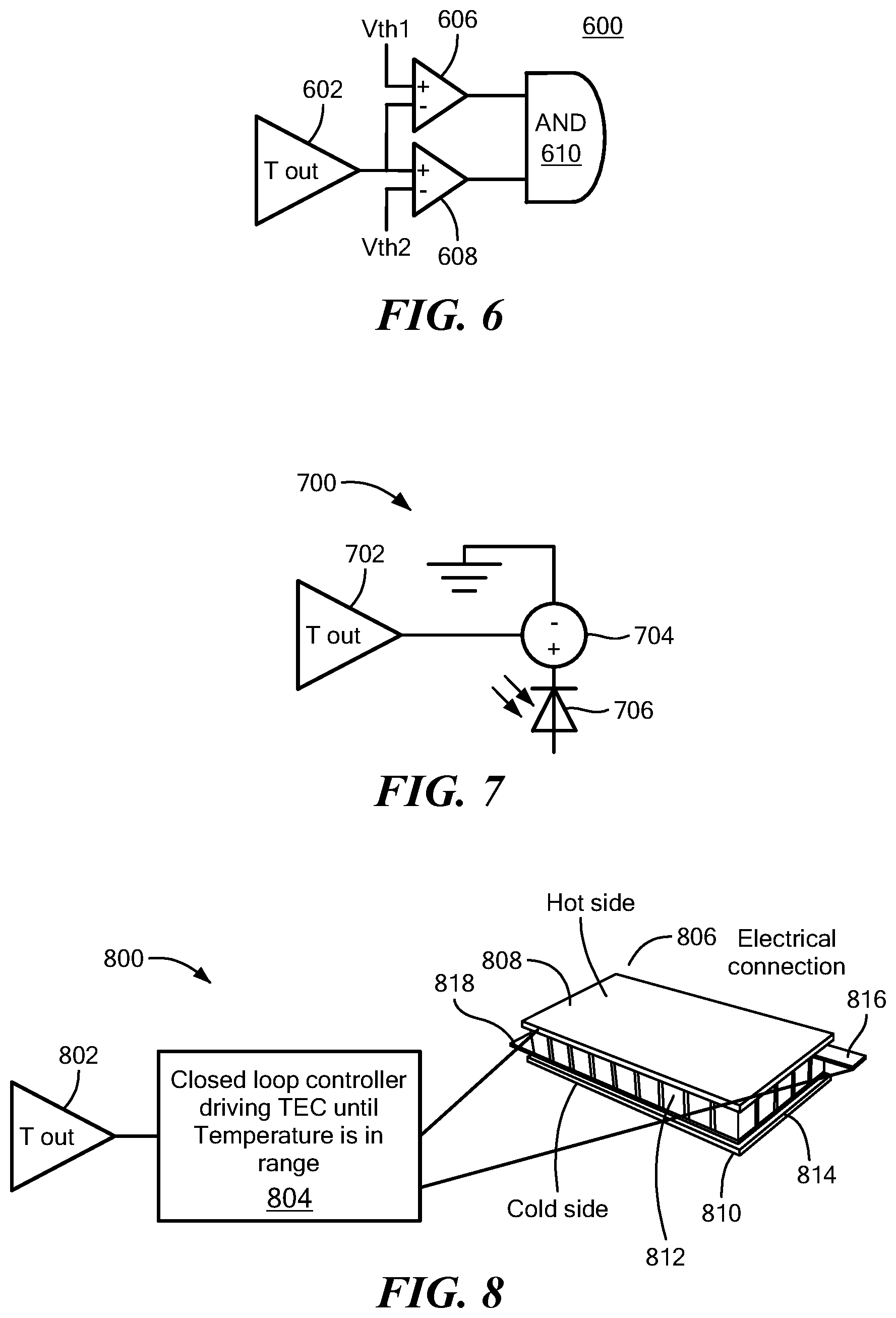 Patent US11815406 Figure 5 – Temperature sensing of an array from temperature dependent properties of a PN junction