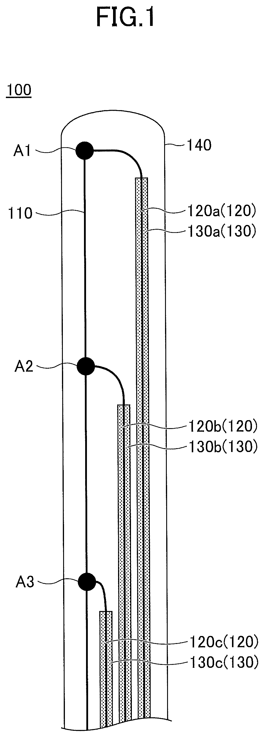 Patent US11815407 Figure 1 – Thermocouple structure, heat treatment apparatus, and method of manufacturing thermocouple structure