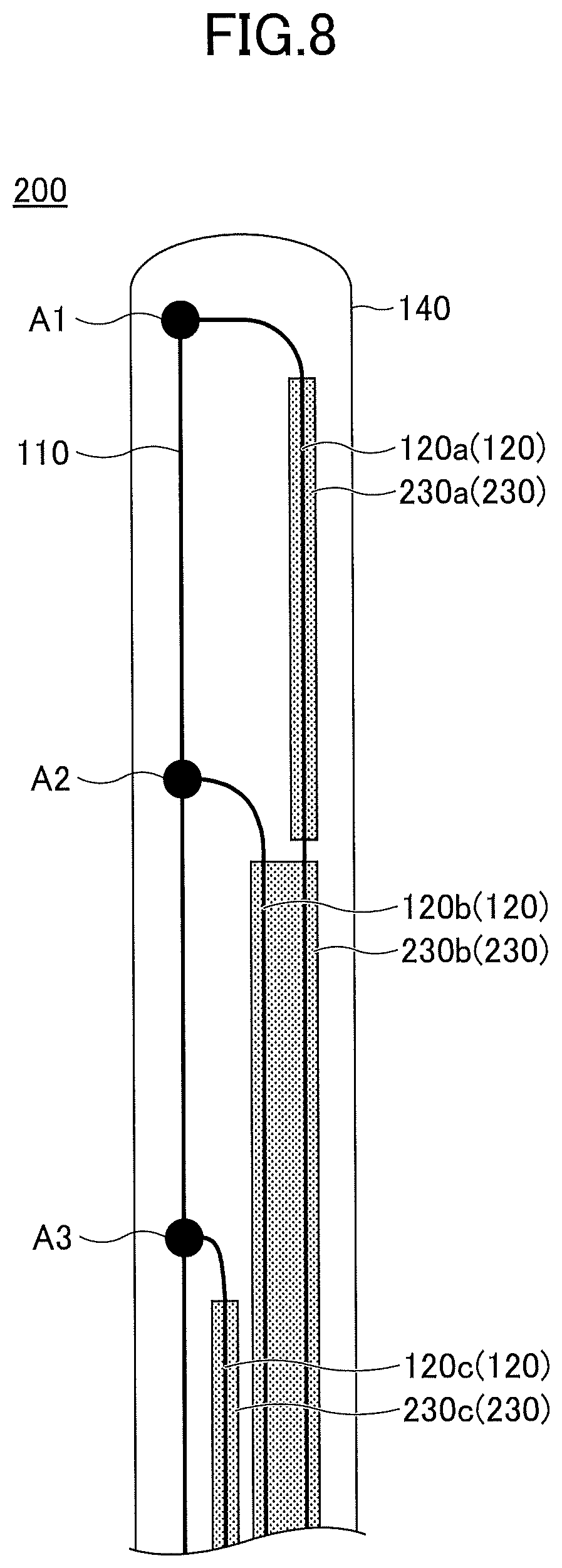 Patent US11815407 Figure 7 – Thermocouple structure, heat treatment apparatus, and method of manufacturing thermocouple structure