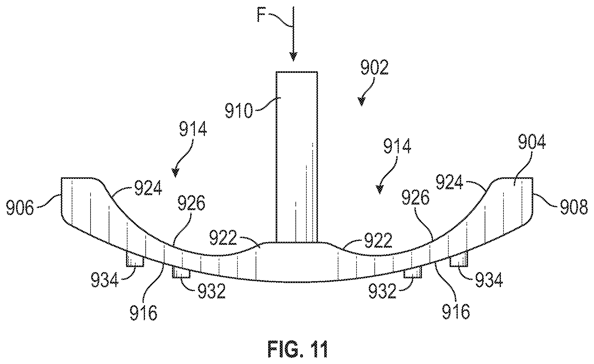 Patent US11815412 Figure 8 – Strain sensor with contoured deflection surface