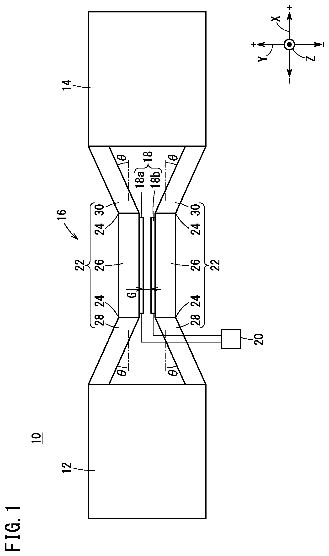 Patent US11815416 — Displacement detection device and torque sensor — Figure 1