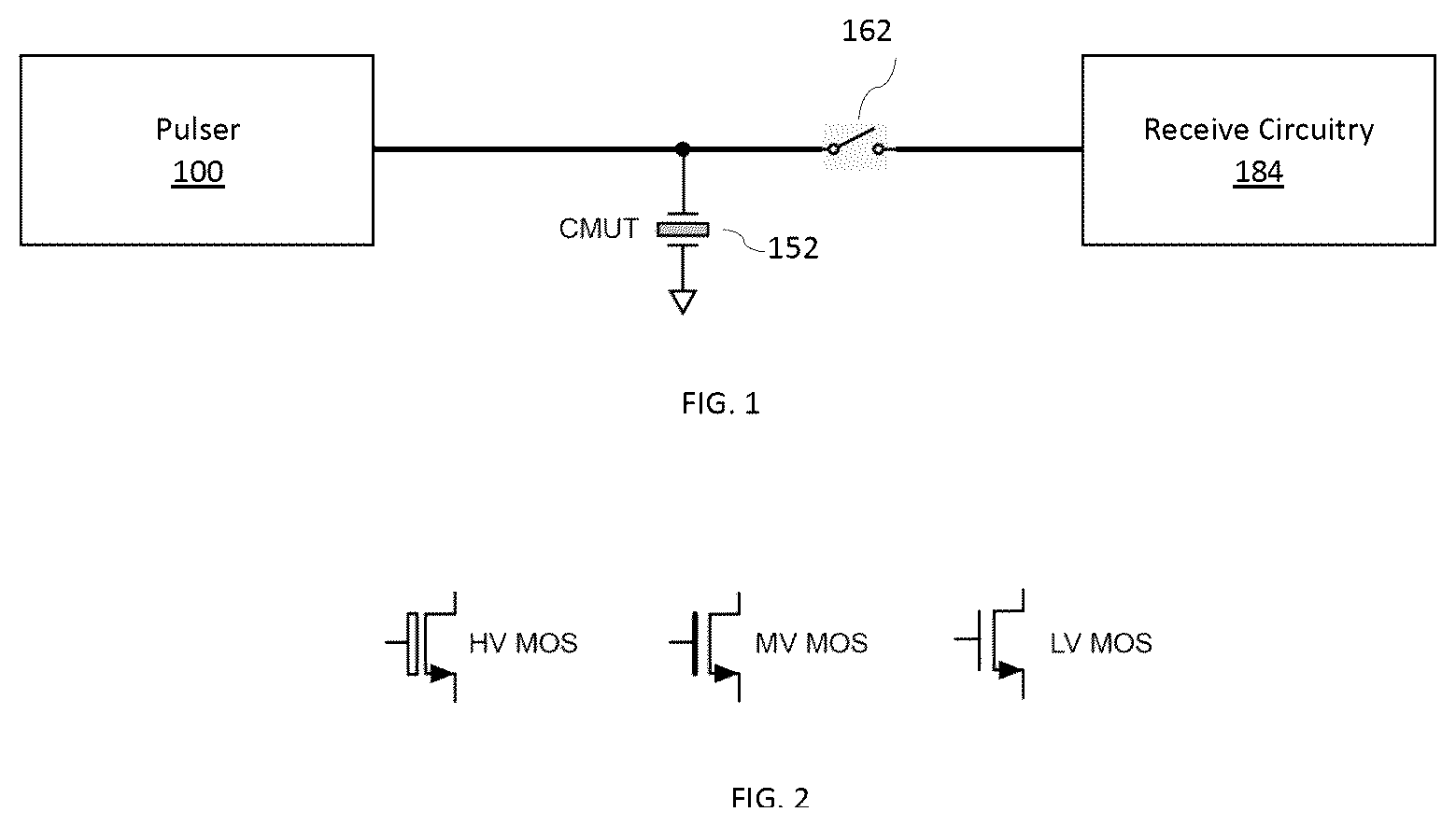 Patent US11815492 — Methods and circuitry for built-in self-testing of circuitry and/or transducers in ultrasound devices — Figure 1