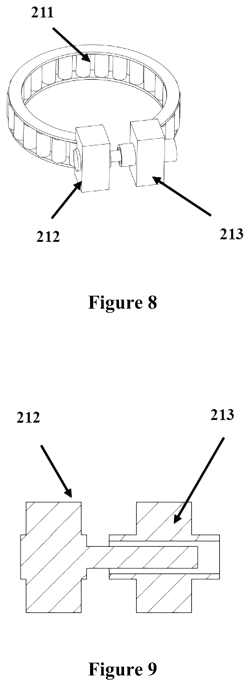 Patent US11815496 Figure 8 – Rock mechanics triaxial testing machine has shaft pressure driving piece and lifting mechanism driving inner pressure chamber to lift