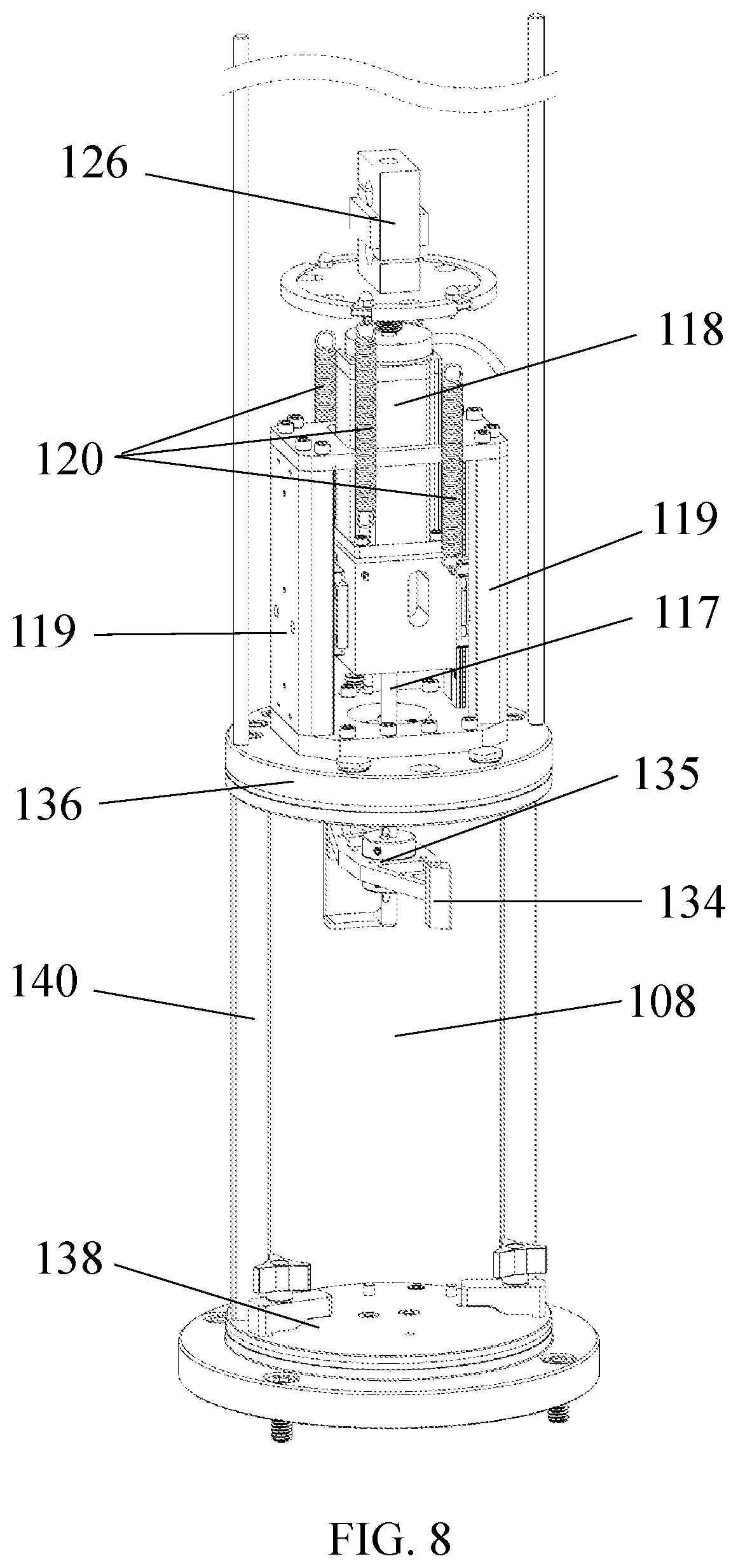 Patent US11815499 Figure 8 – Resonant column device for soil testing