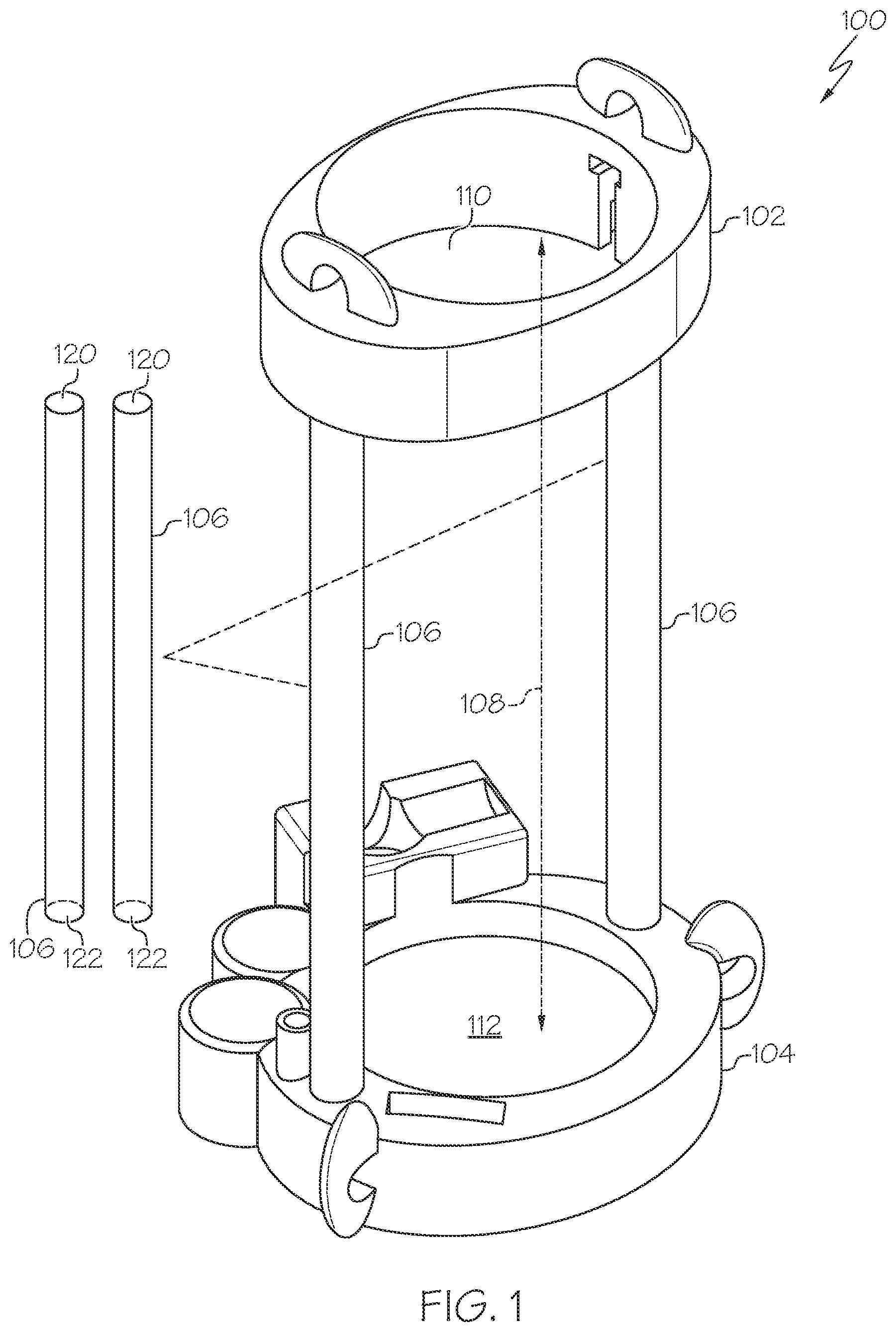 Patent US11815500 Figure 1 – Gas detector calibration kit and integrated carrier