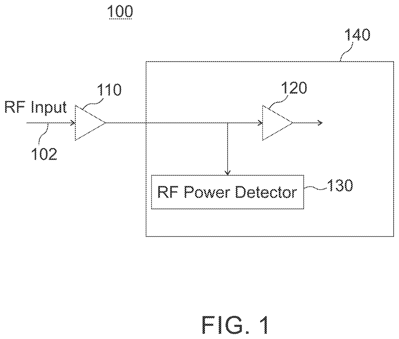 Patent US11815530 Figure 1 – RF power detector with a variable threshold