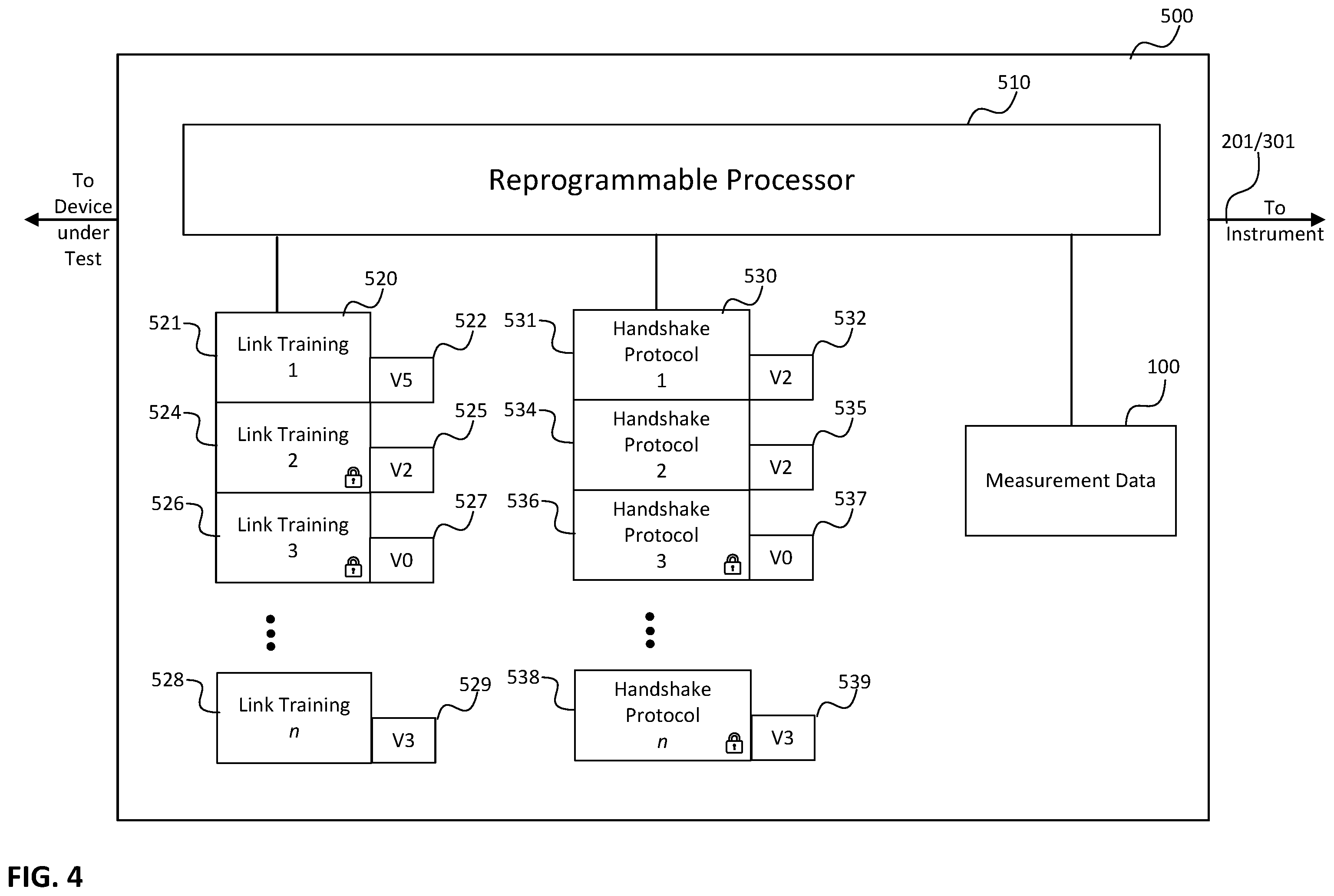 Patent US11815548 Figure 4 – Test and measurement instrument accessory with reconfigurable processing component