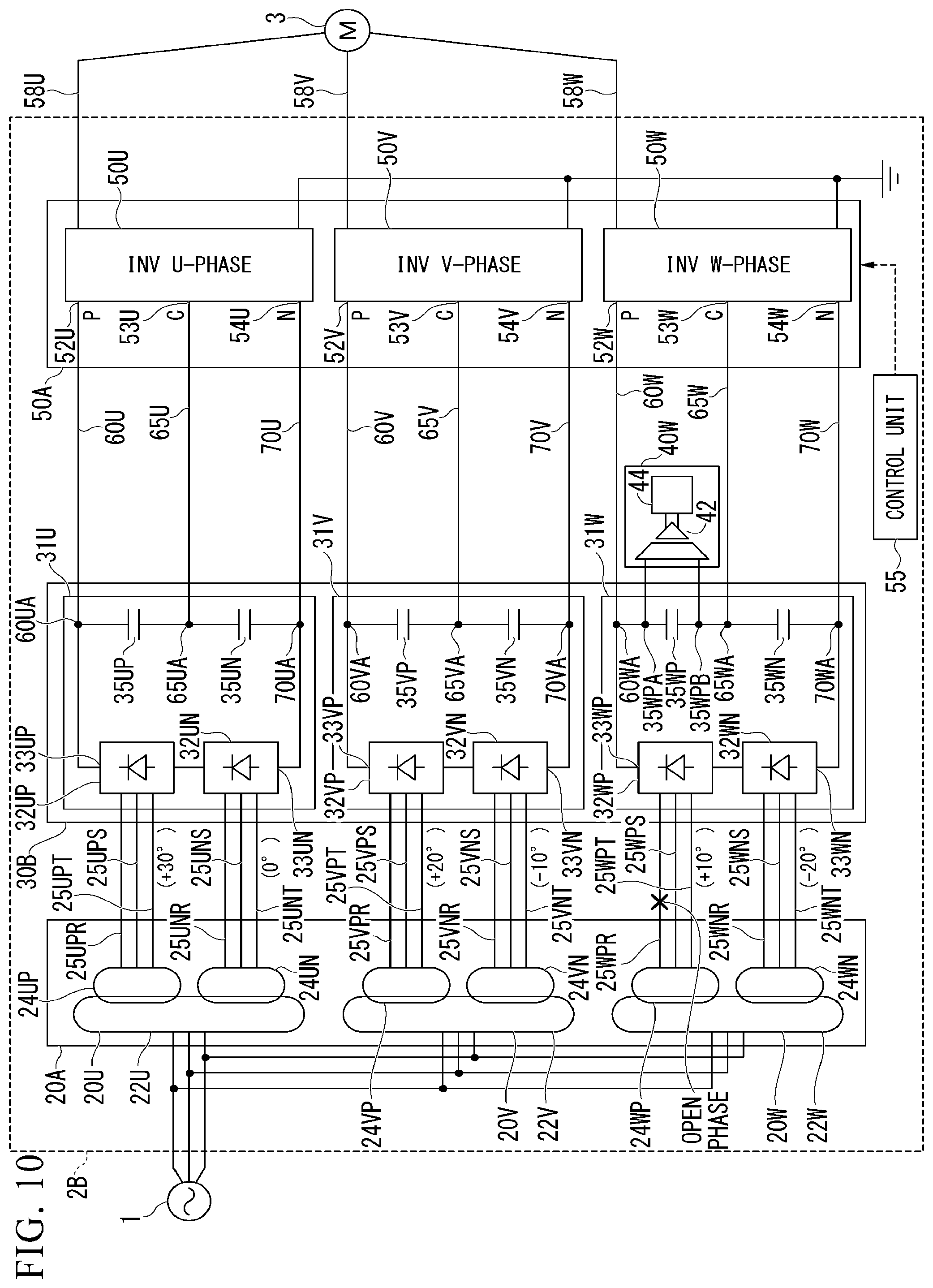 Patent US11815561 Figure 15 – AC-AC converter with open phase detection based on second harmonic