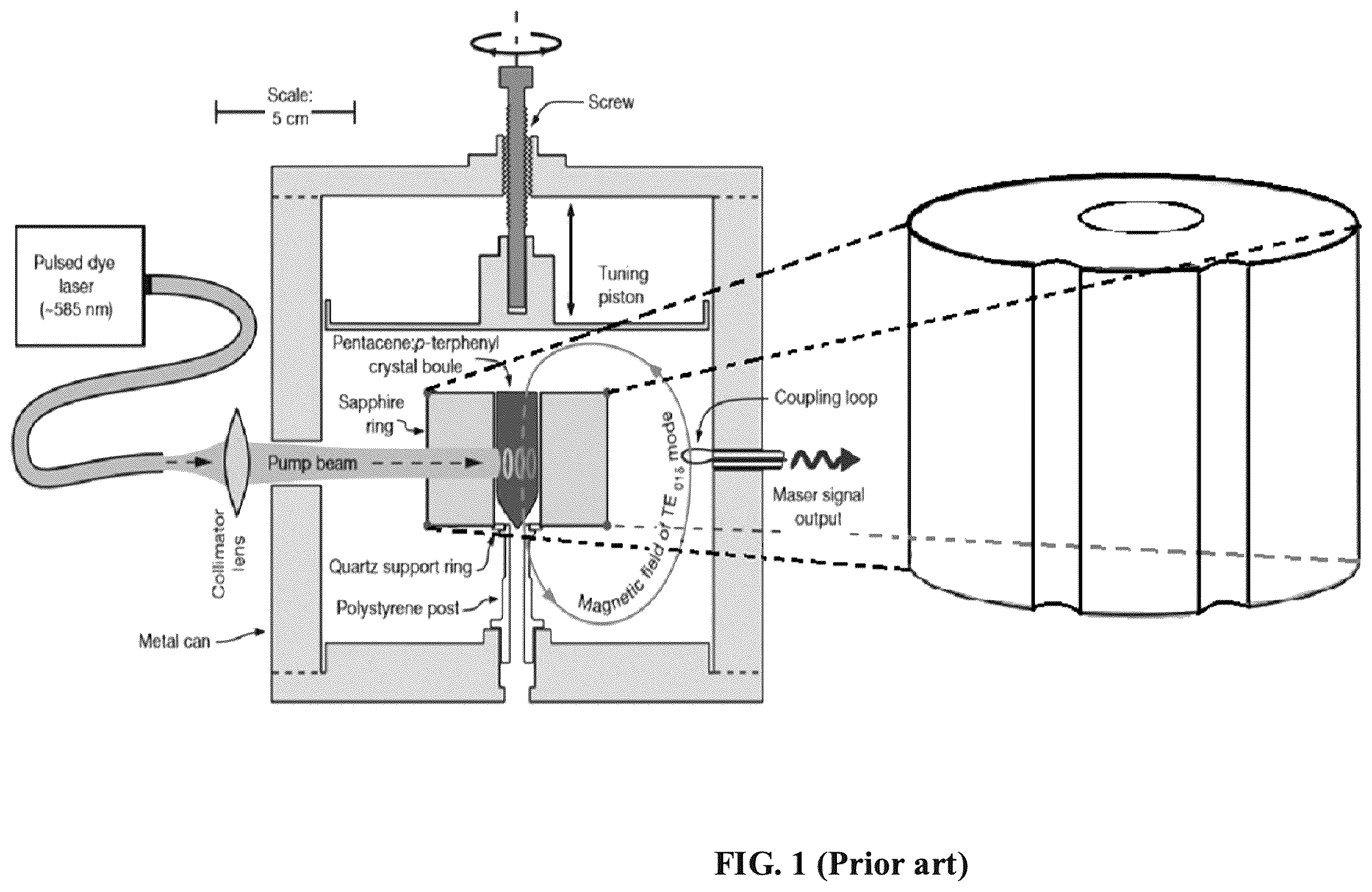 Patent US11815588 Figure 1 – Room-temperature semiconductor maser and applications thereof