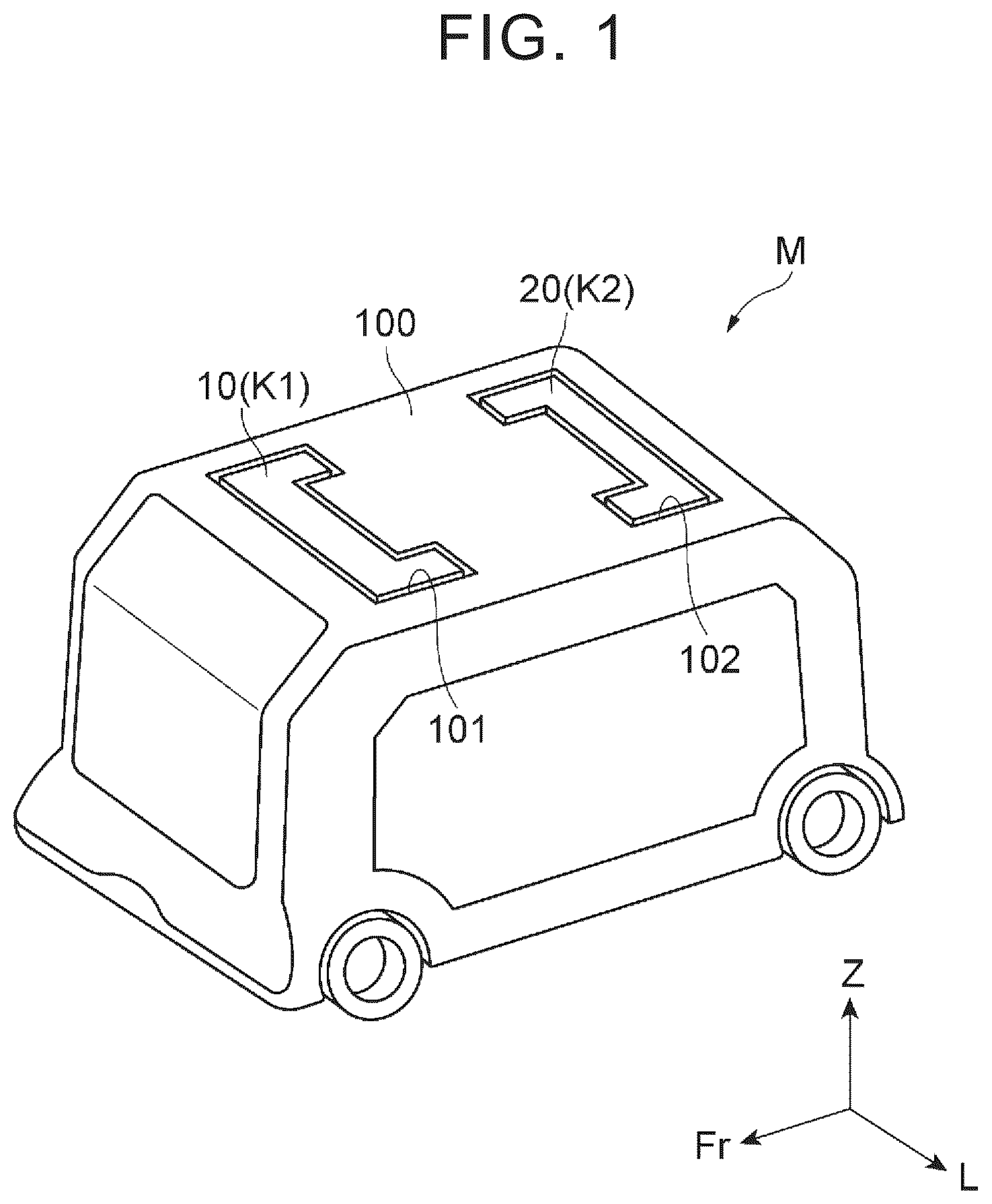 Patent US11815595 Figure 1 – Vehicle sensor mounting structure and vehicle sensor bracket set