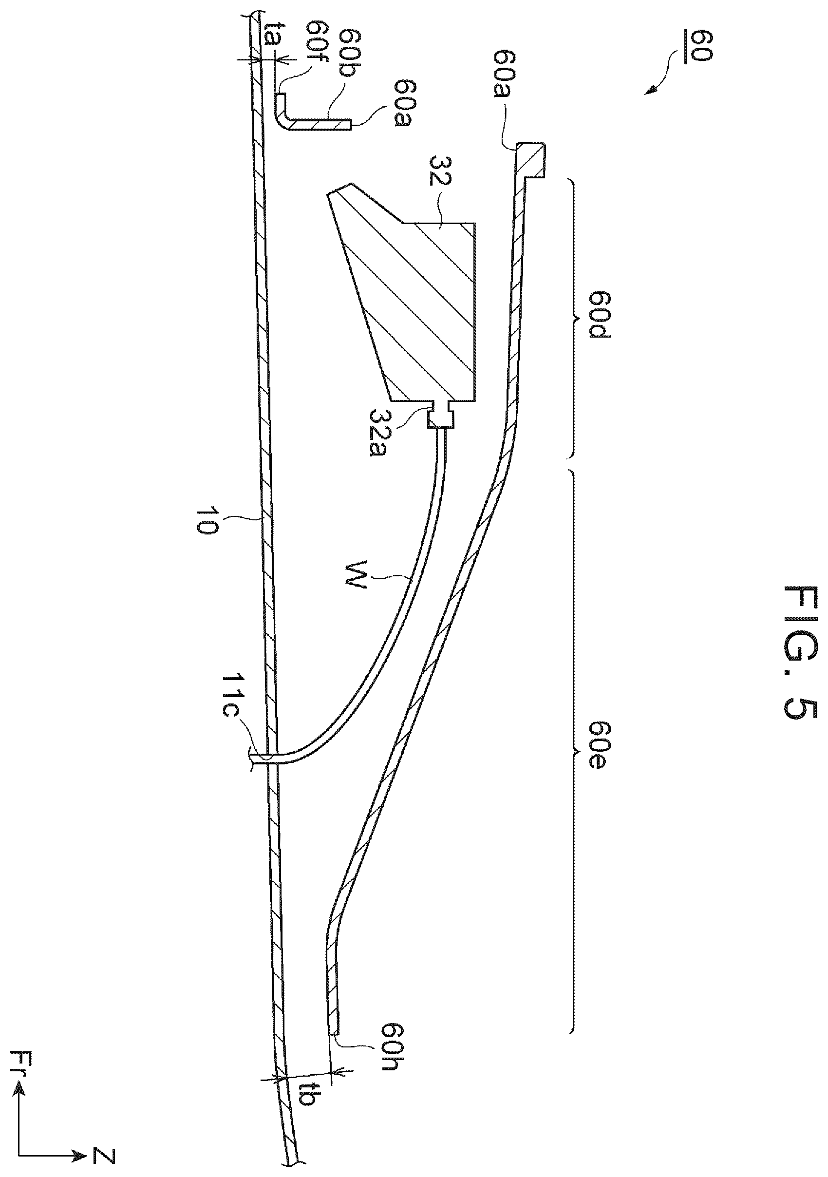Patent US11815595 Figure 5 – Vehicle sensor mounting structure and vehicle sensor bracket set