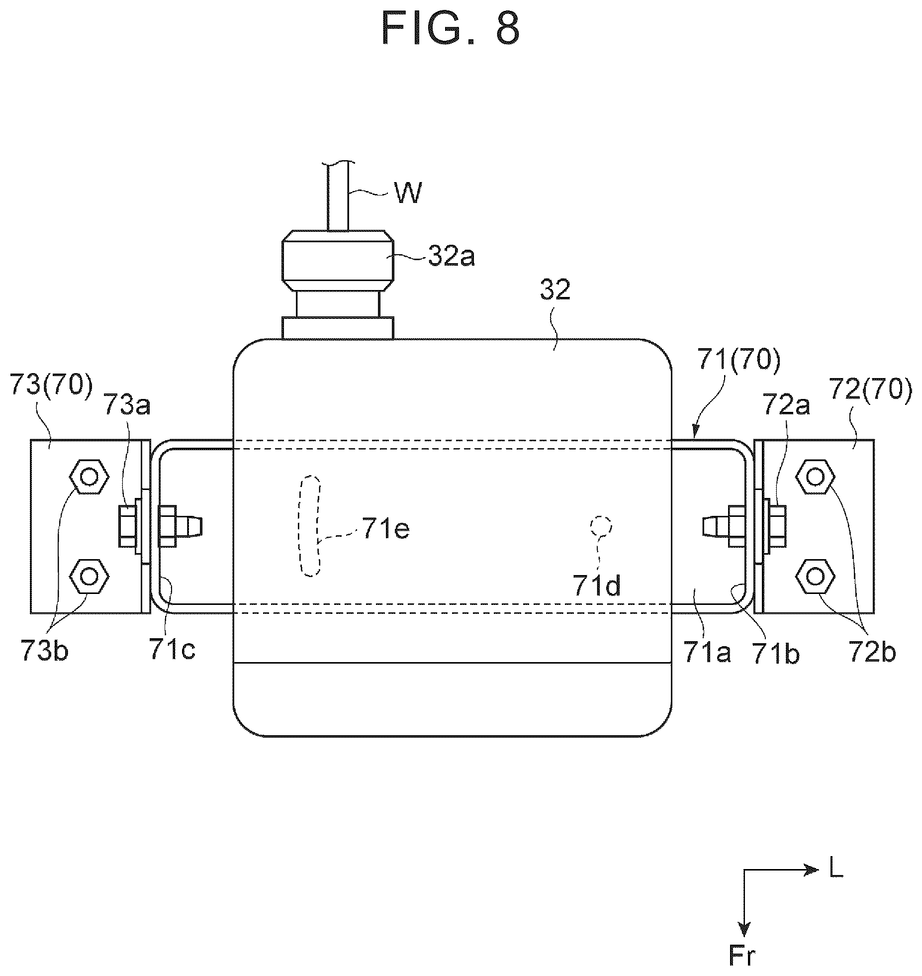 Patent US11815595 Figure 8 – Vehicle sensor mounting structure and vehicle sensor bracket set
