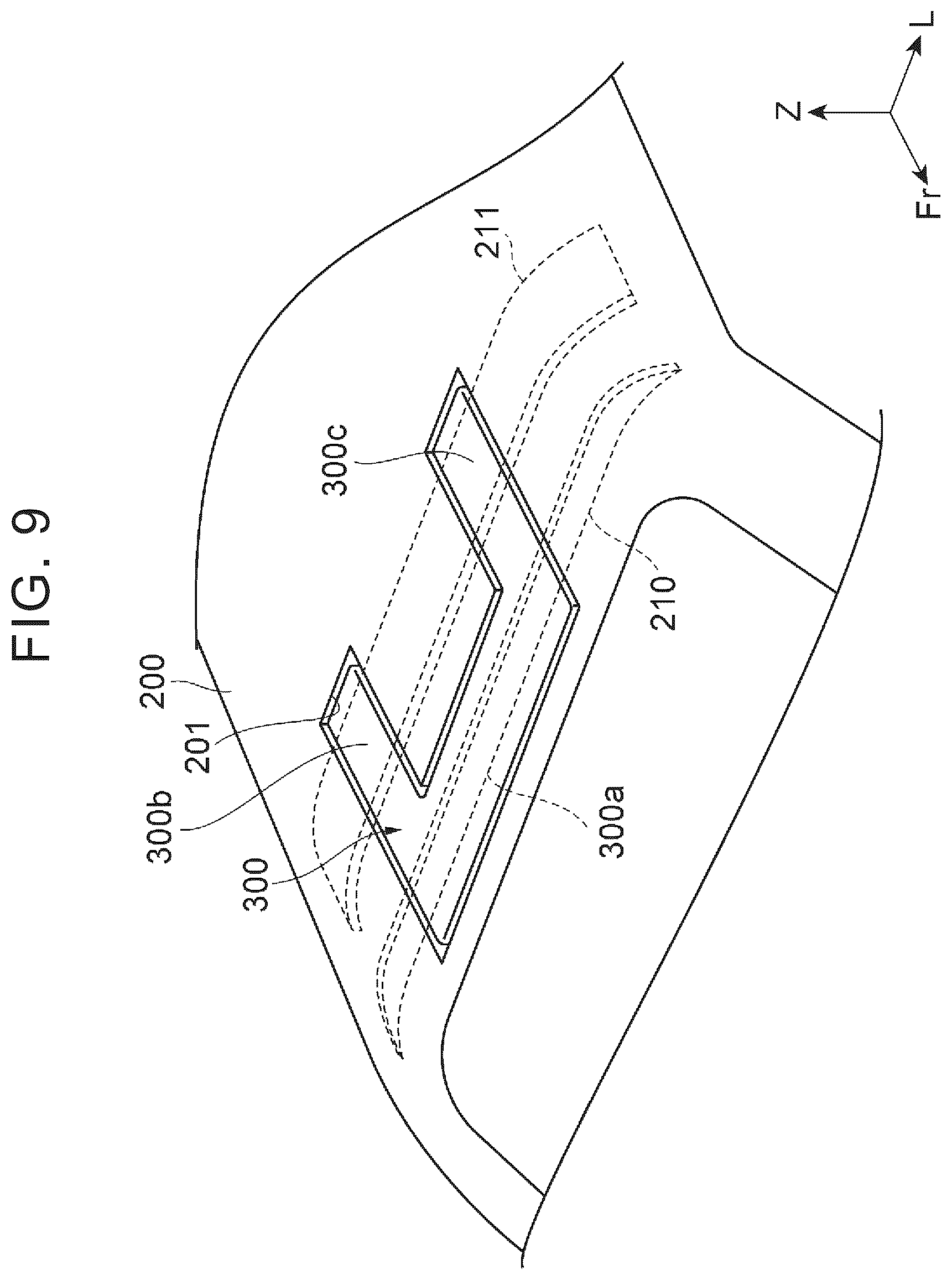 Patent US11815595 Figure 9 – Vehicle sensor mounting structure and vehicle sensor bracket set