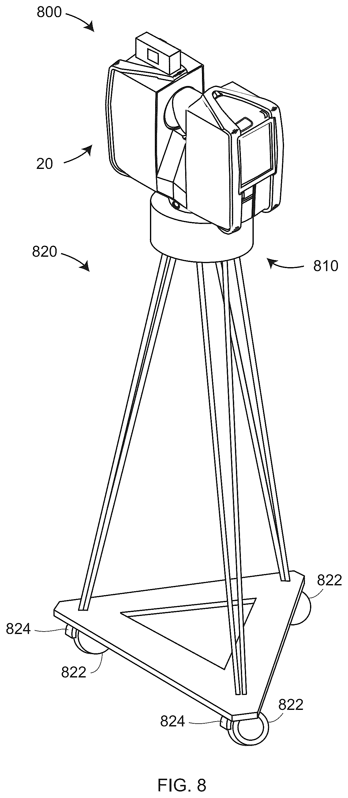 Patent US11815600 Figure 8 – Using a two-dimensional scanner to speed registration of three-dimensional scan data