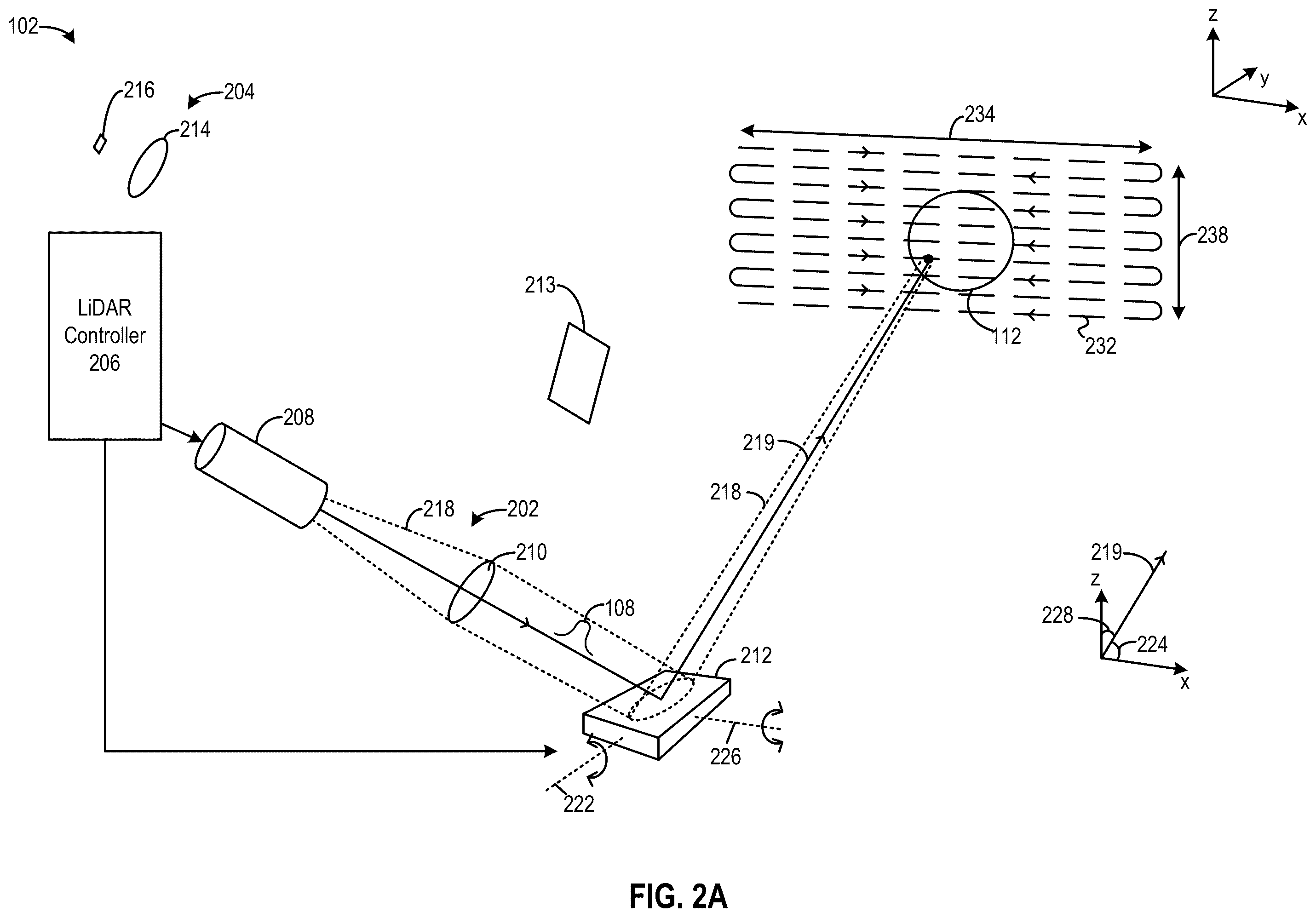 Patent US11815627 Figure 2 – Mirror assembly for light steering with reduced finger thickness
